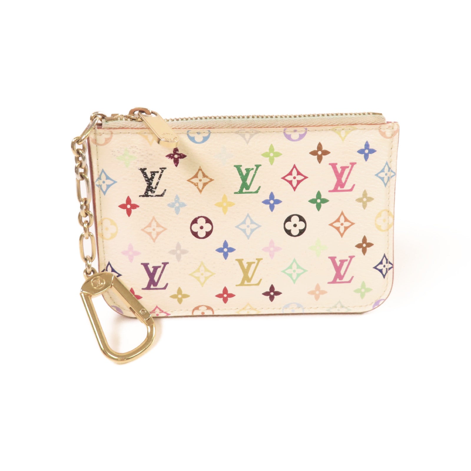 LOUIS VUITTON 【激減優惠】Monogram Multicolore Pochette Cles Key Pouch金扣零錢鑰匙包白色/彩色