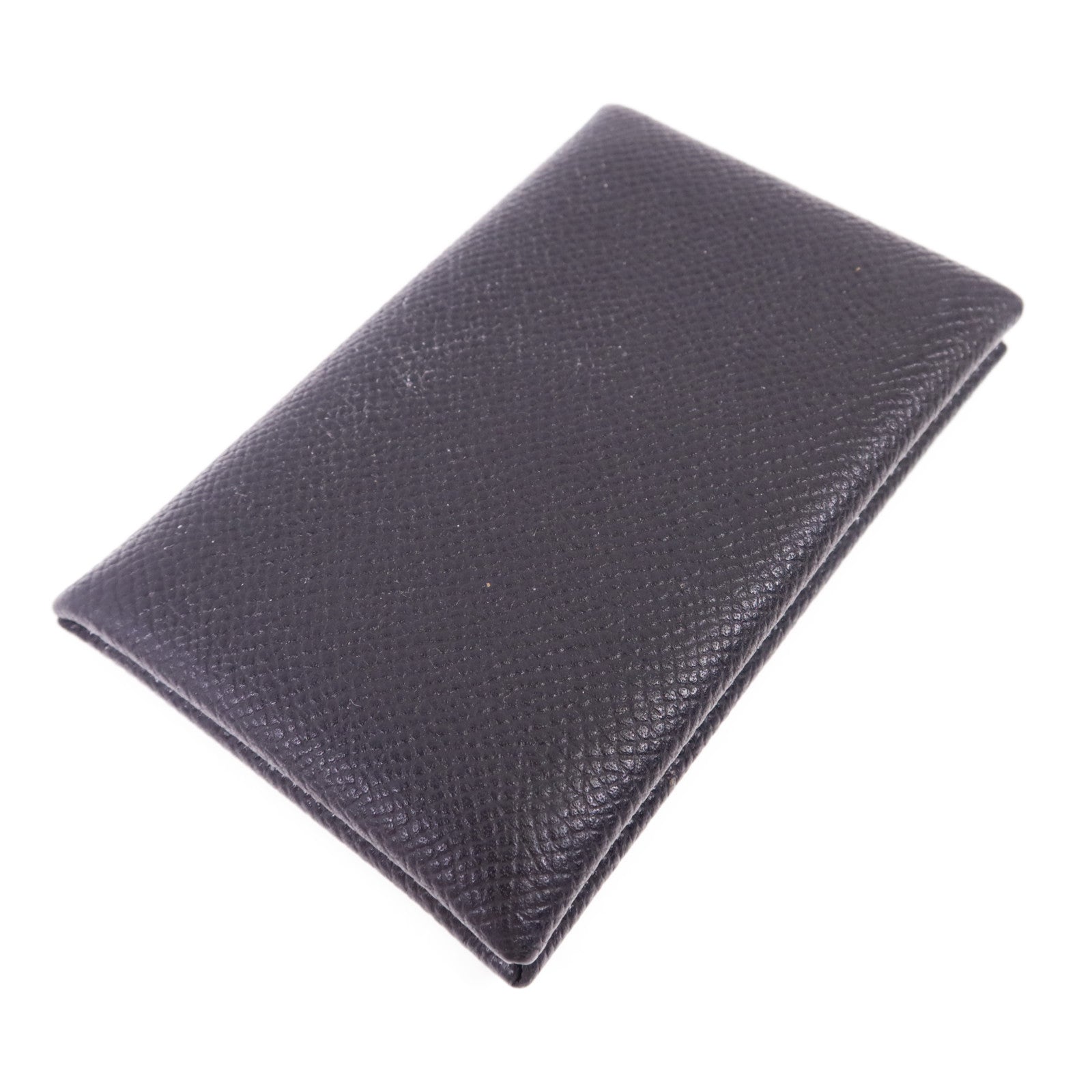 HERMES Epsom皮革Calvi銀扣卡片套