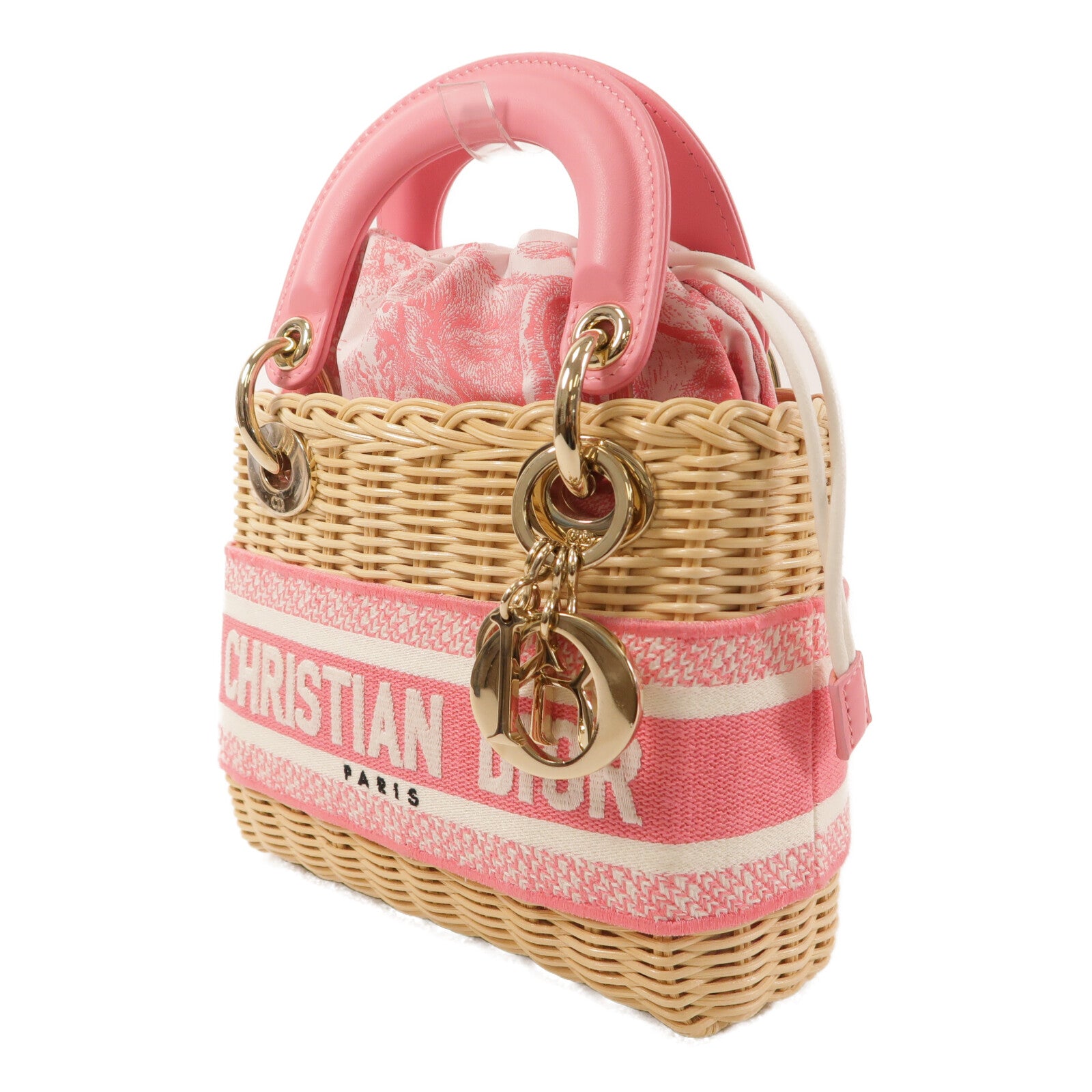 Dior 藤料Wicker Dioriviera Lady Dior手挽肩背兩用袋