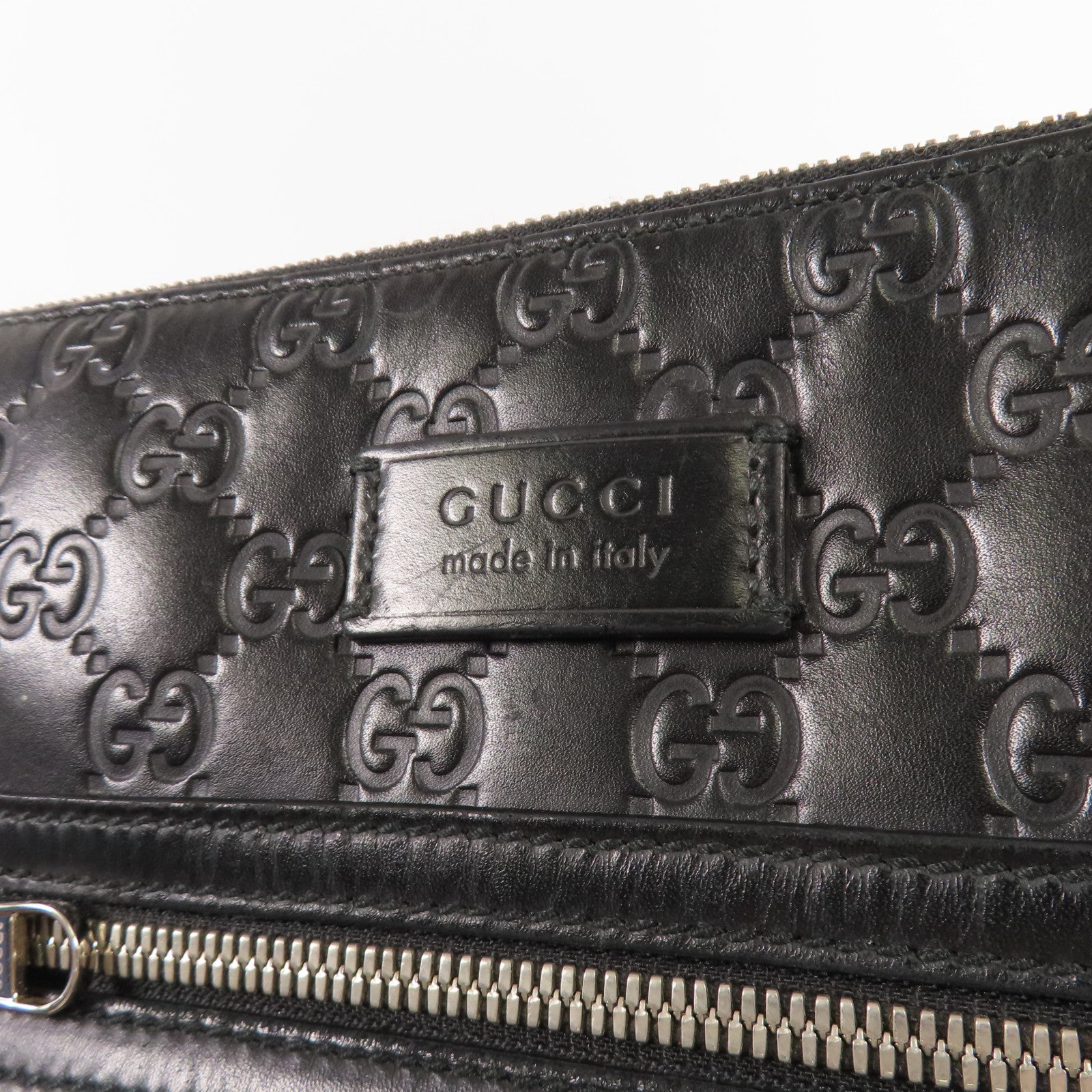 GUCCI GG SHW Shoulder Bag Calfskin Leather 406408 Black