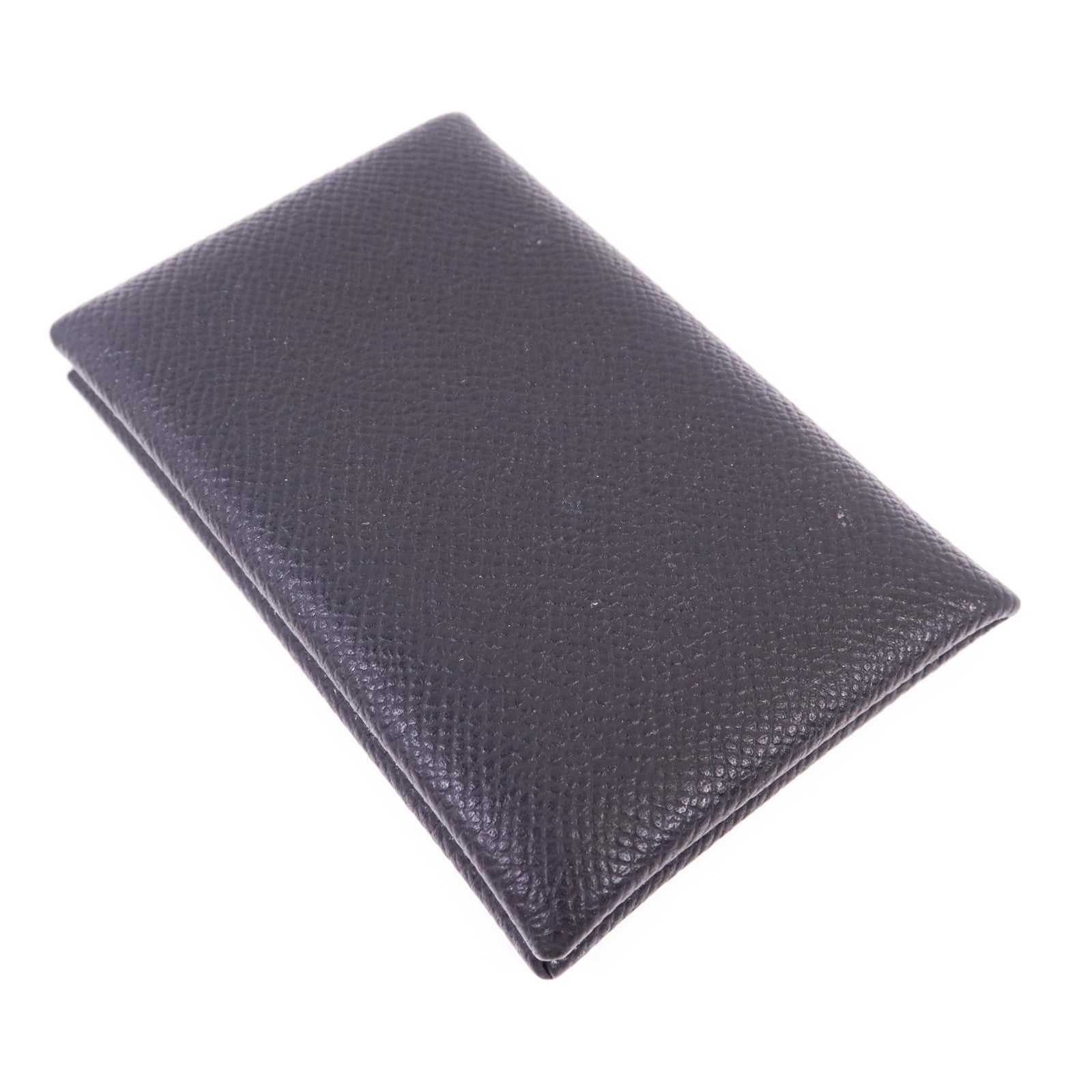 HERMES Epsom皮革Calvi銀扣卡片套