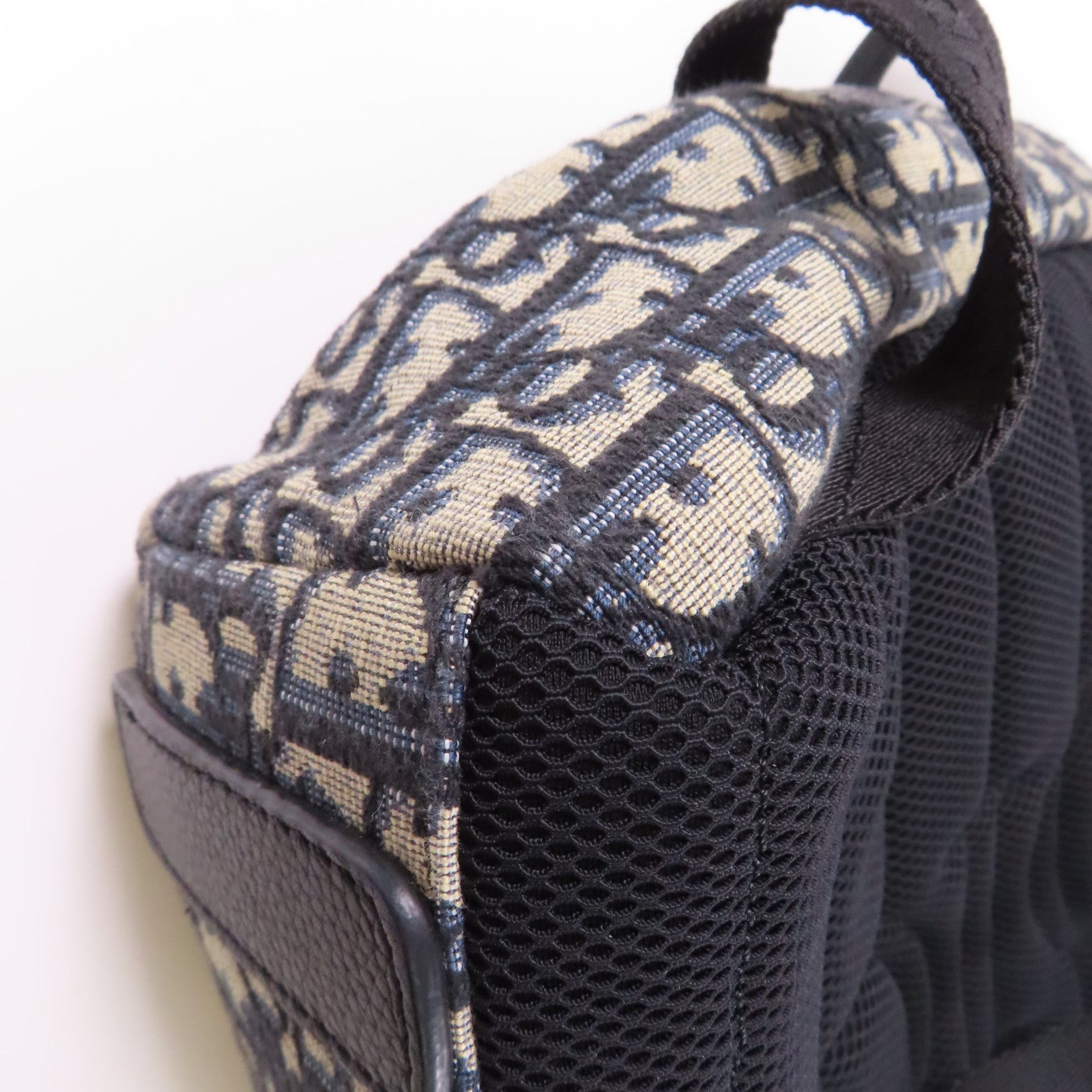 Dior 帆布Rider Backpack銀扣背包藍色