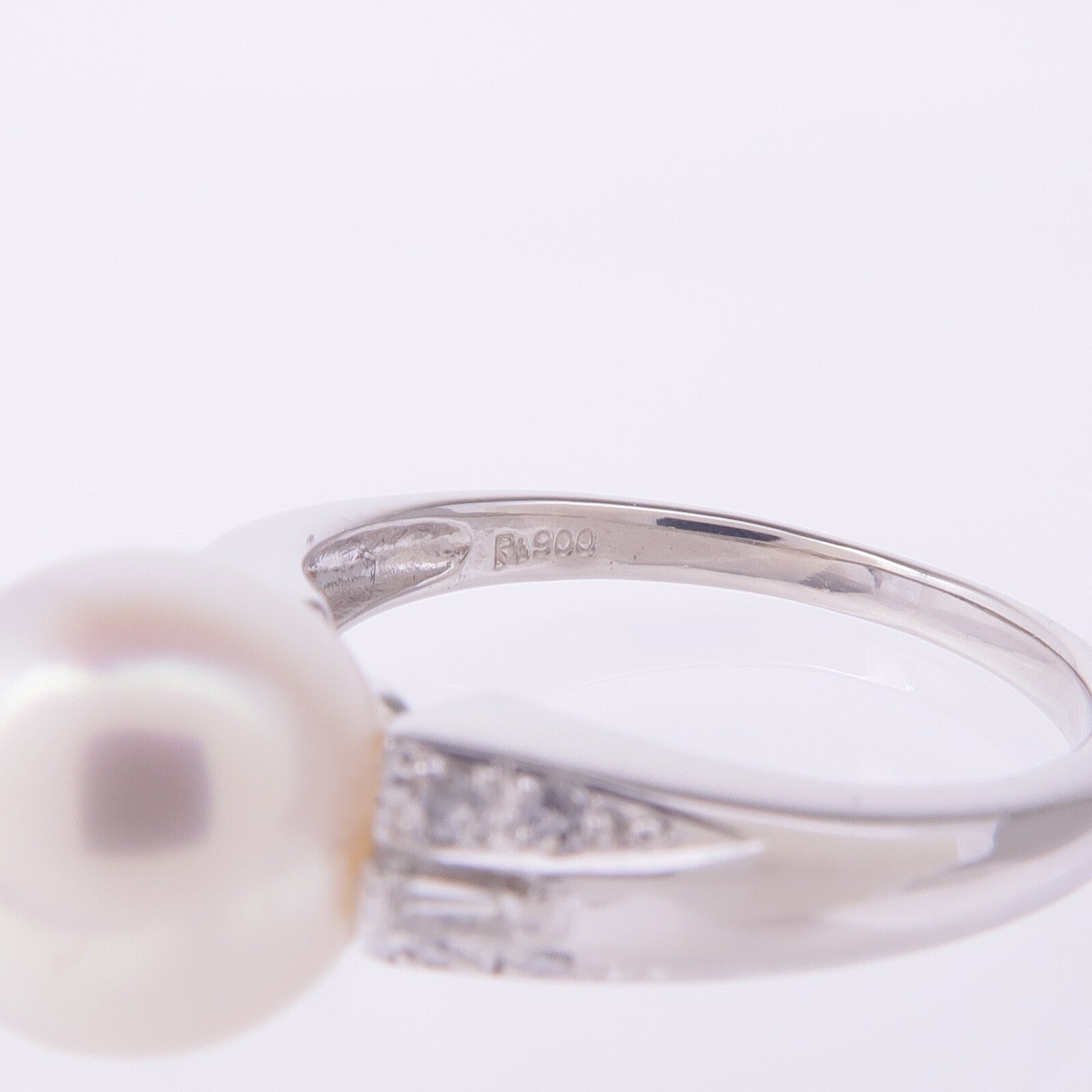 JEWELRY PT900鉑金Pearl Diamond Ring珍珠/鑽石戒指US#6.25