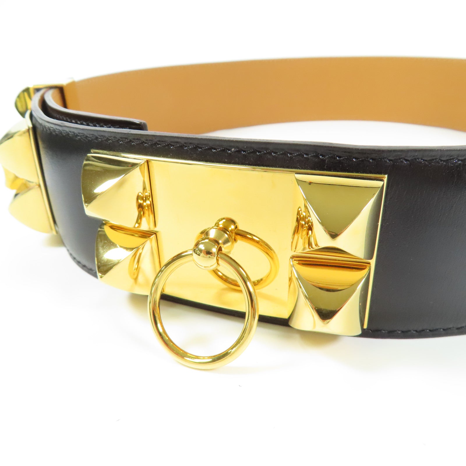HERMES 牛皮皮革Belt金扣皮帶