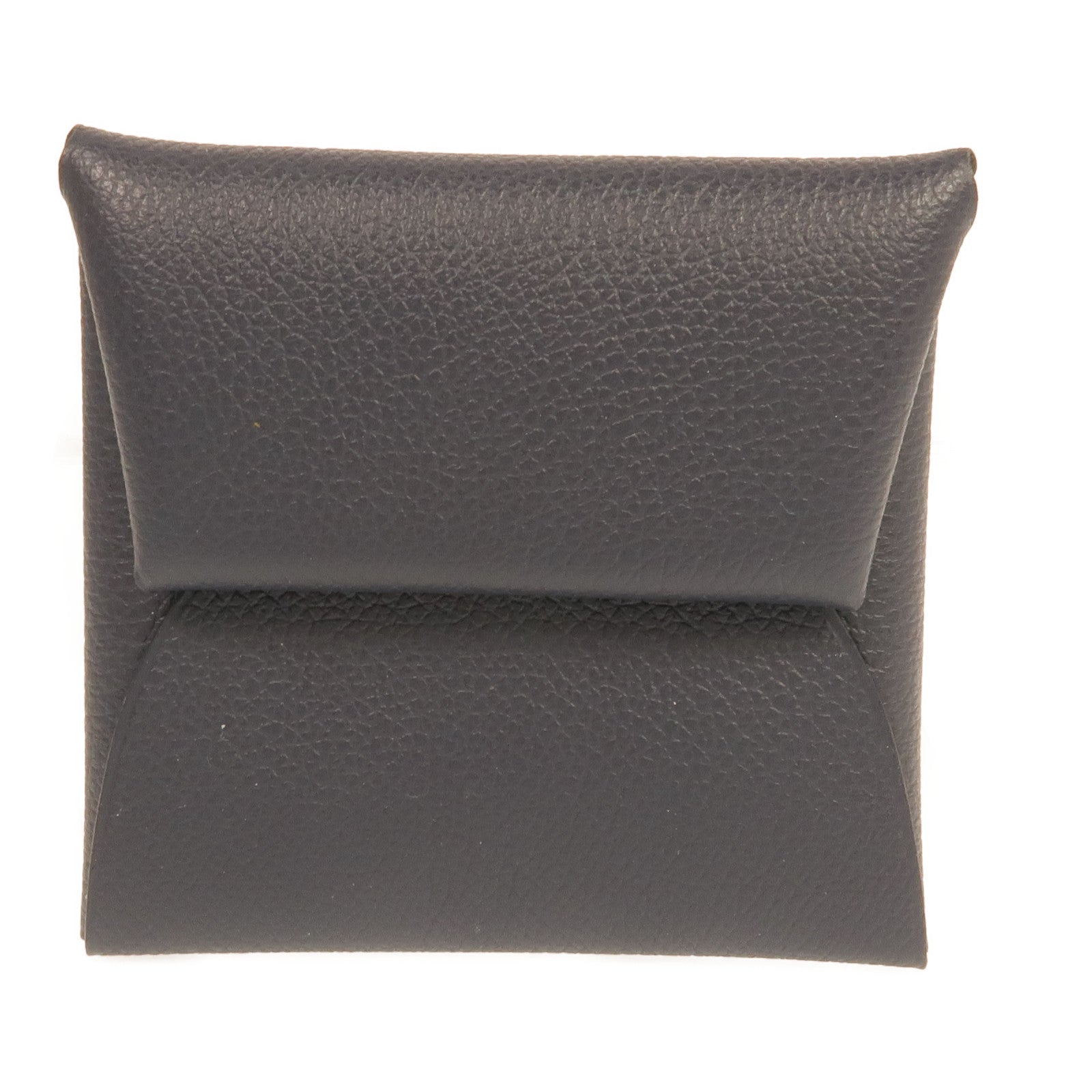 HERMES Evercolor皮革Bastia Change Purse銀扣零錢包Bleu Nuit