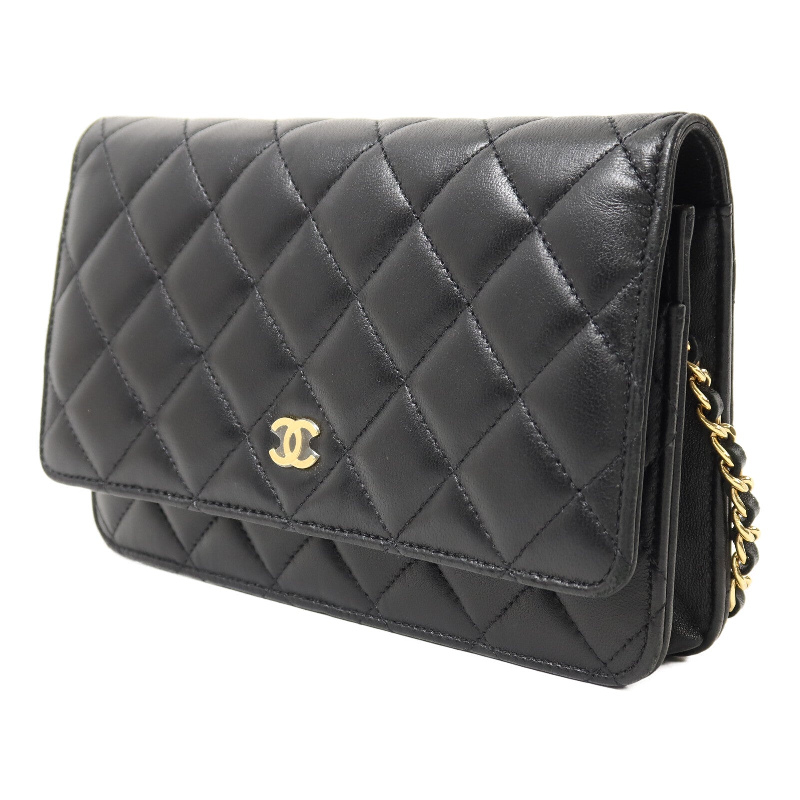 CHANEL 羊皮皮革WOC Wallet On Chain金扣鏈帶肩背袋