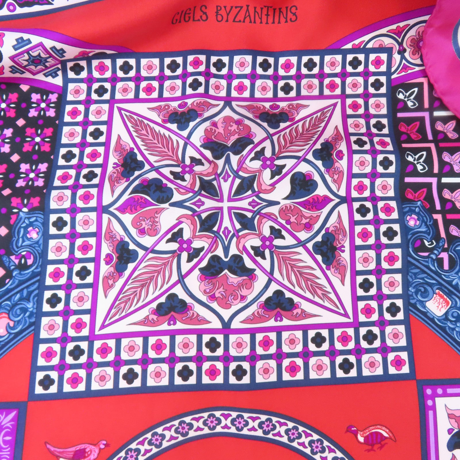 HERMES 絲質Scarf絲巾紅色/多色
