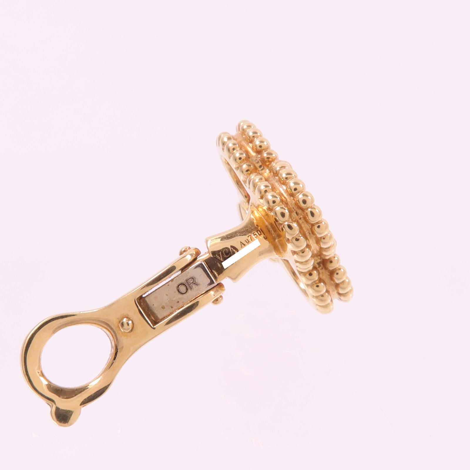 Van Cleef & Arpels 18K黃金Vintage Alhambra Earrings紅玉髓耳環