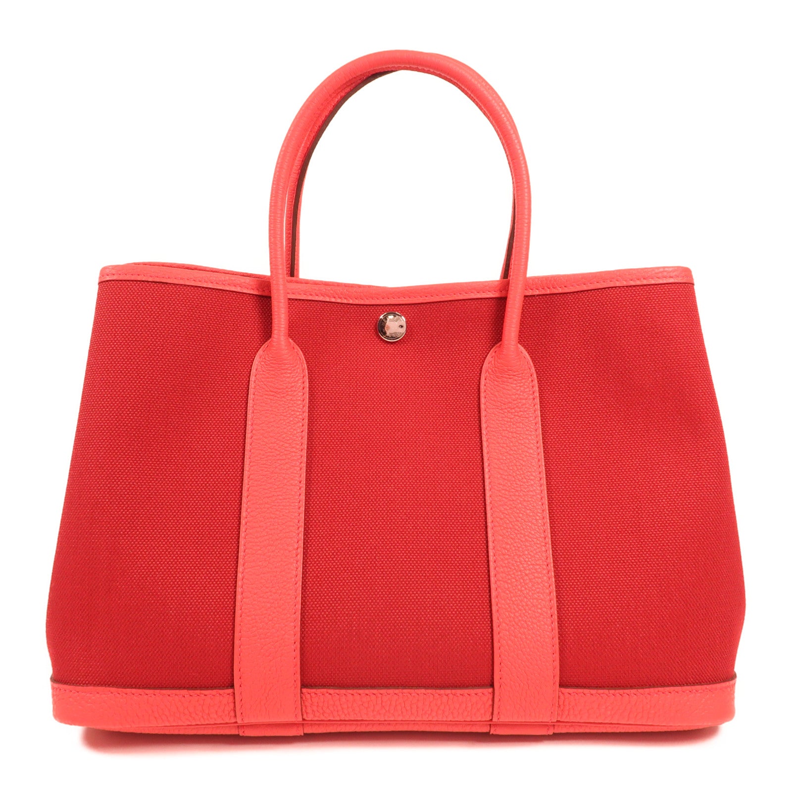 HERMES PHW Garden Party TPM Tote Bag Canvas Bougainvillea