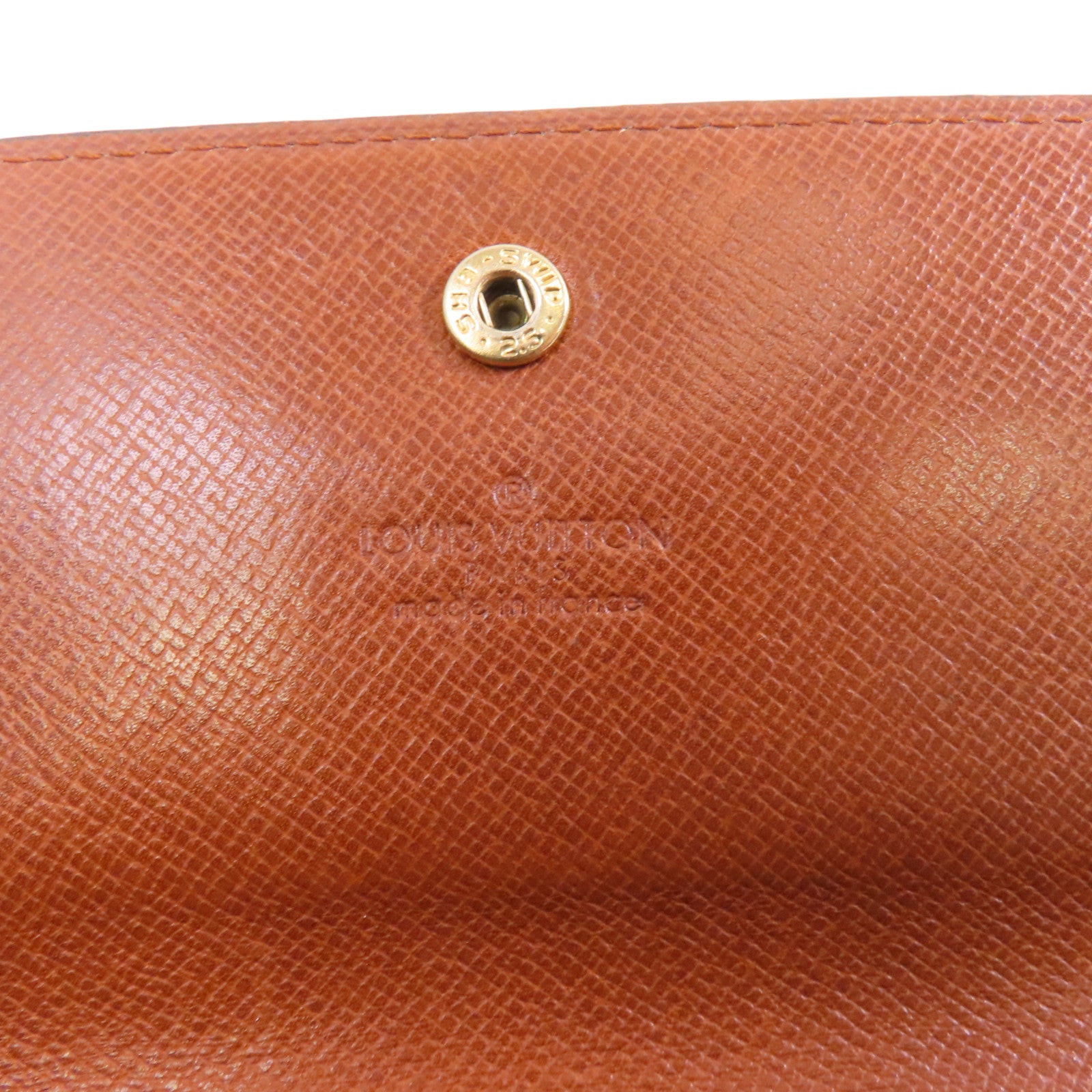 LOUIS VUITTON Monogram Pochette Passport金扣長錢包啡色