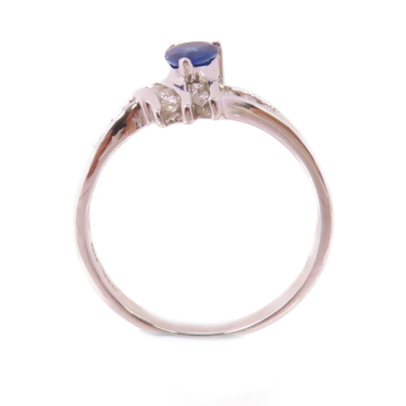 JEWELRY 【激減優惠】18K白金/0.38ct藍寶石/0.18ct鑽石Sapphire Diamond Ring戒指US#6.5