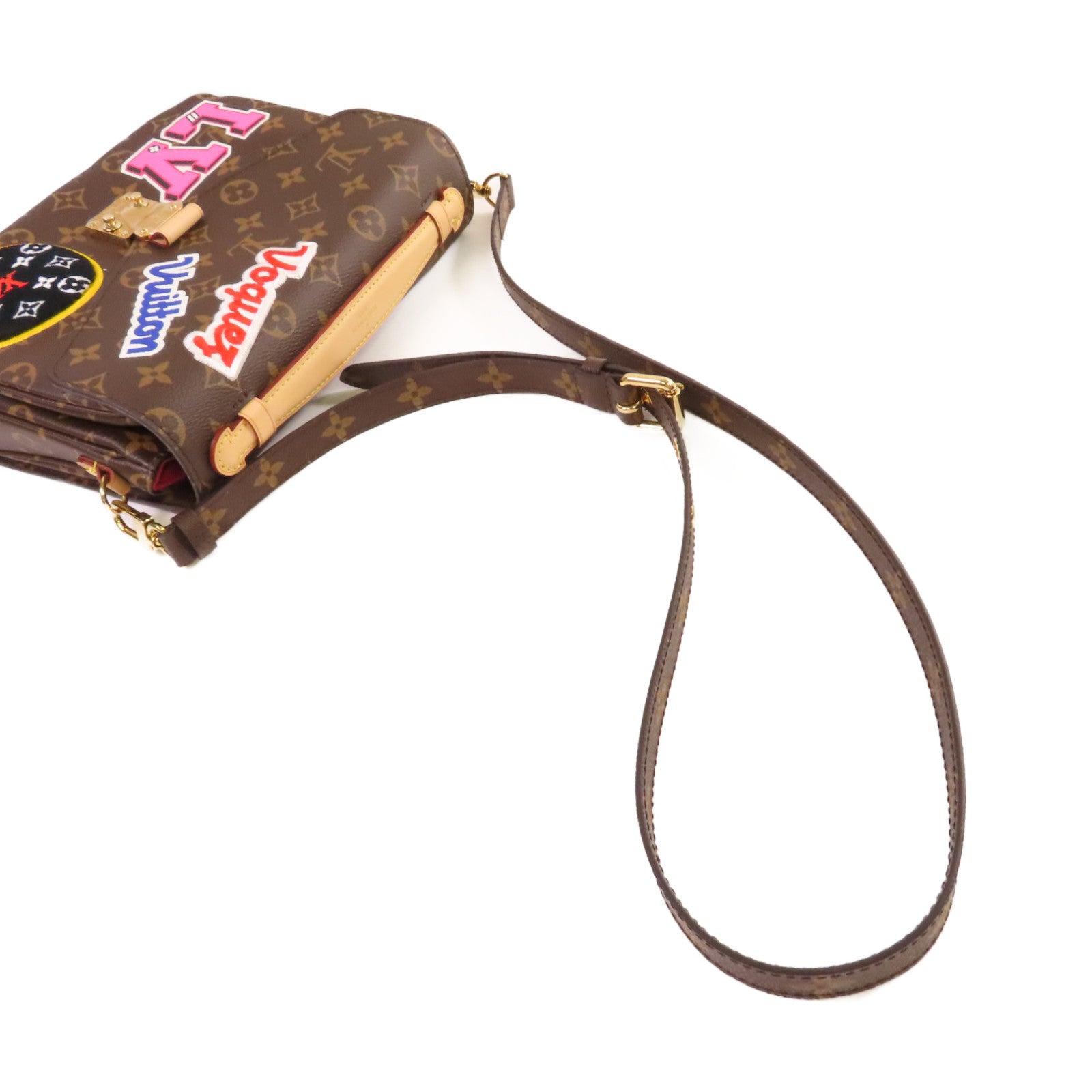 LOUIS VUITTON Monogram Pochette Metis 2Way Shoulder Bag金扣手挽肩背兩用袋啡色