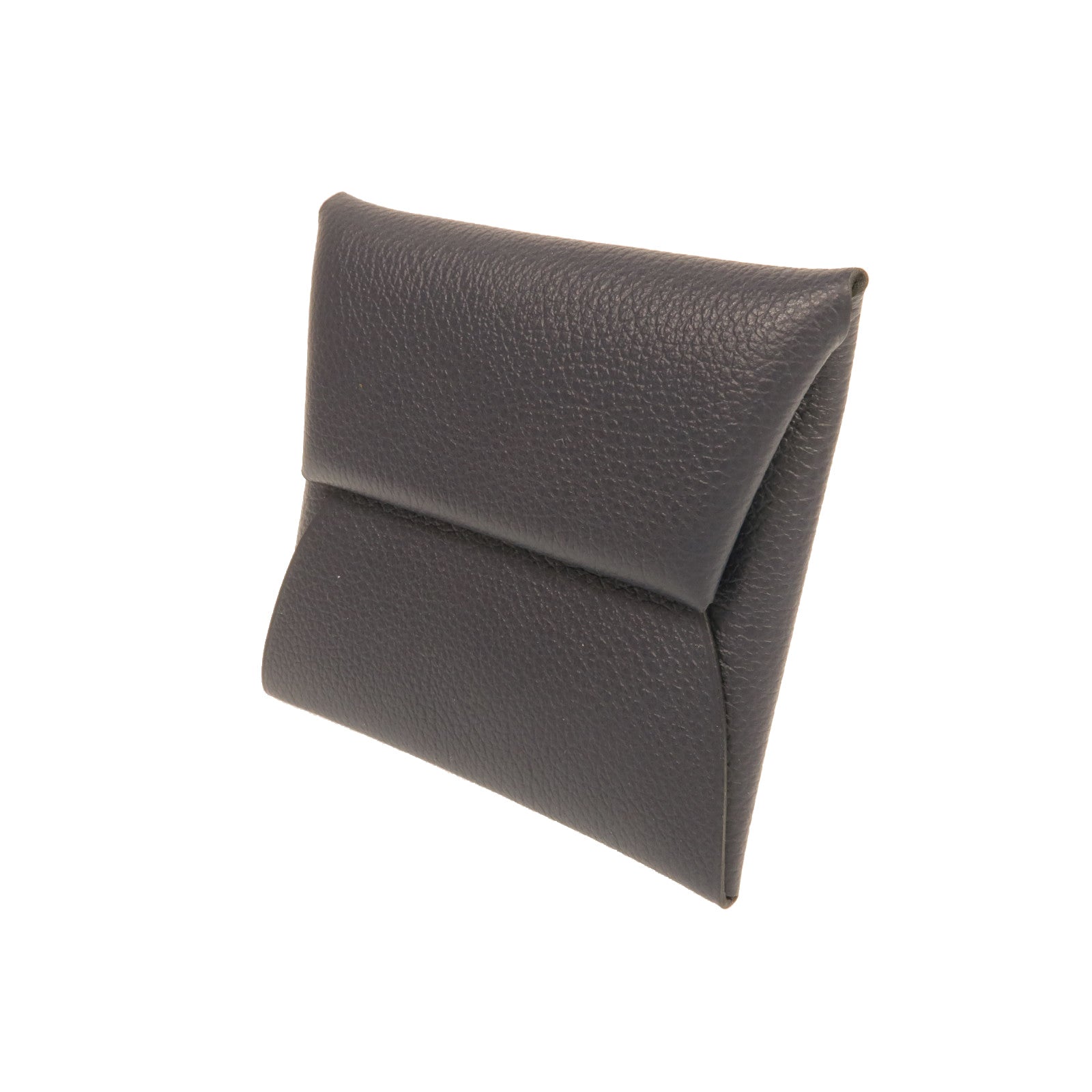 HERMES Evercolor皮革Bastia Change Purse銀扣零錢包Bleu Nuit