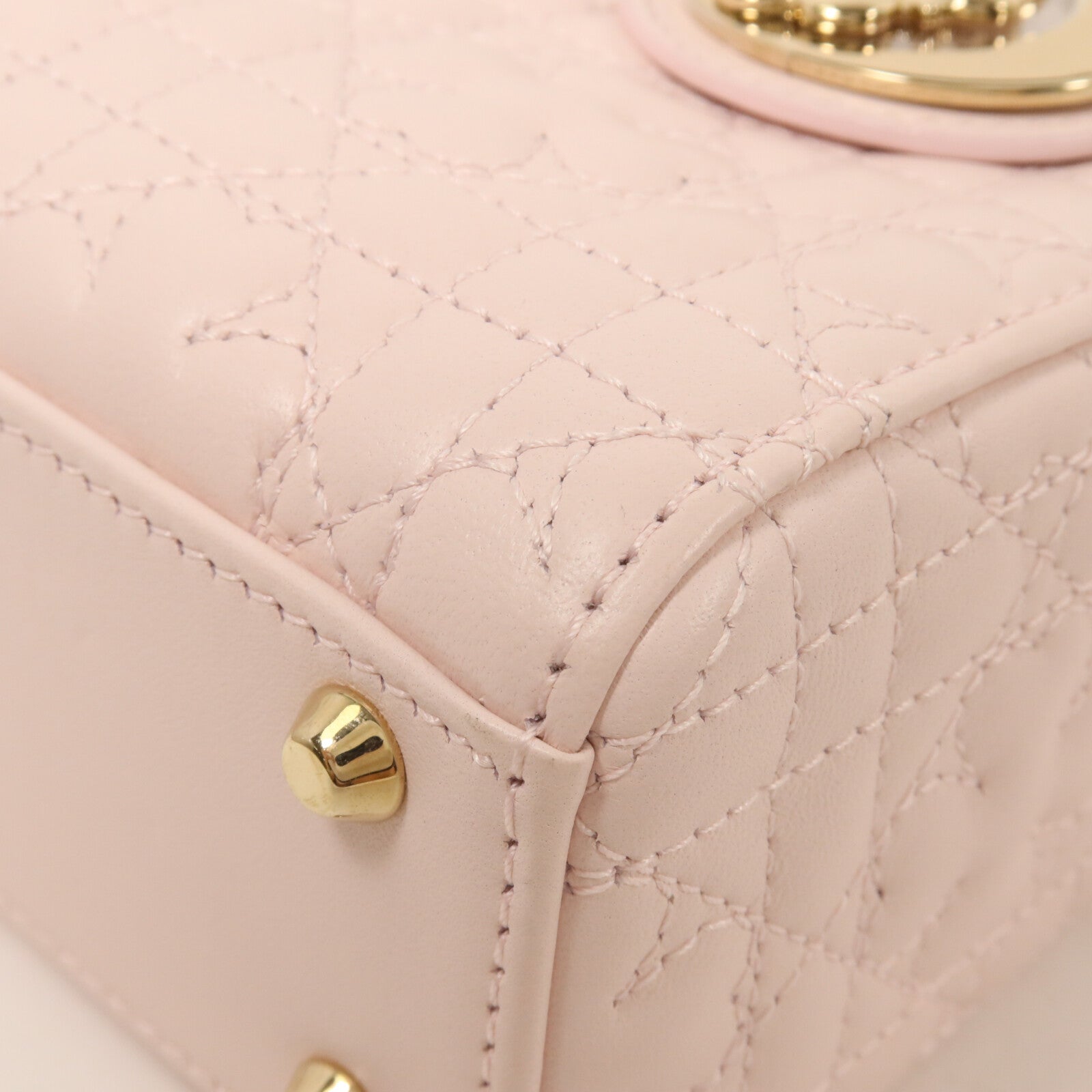 Dior 羊皮皮革Lady Dior Mini鏈帶手挽肩背兩用袋