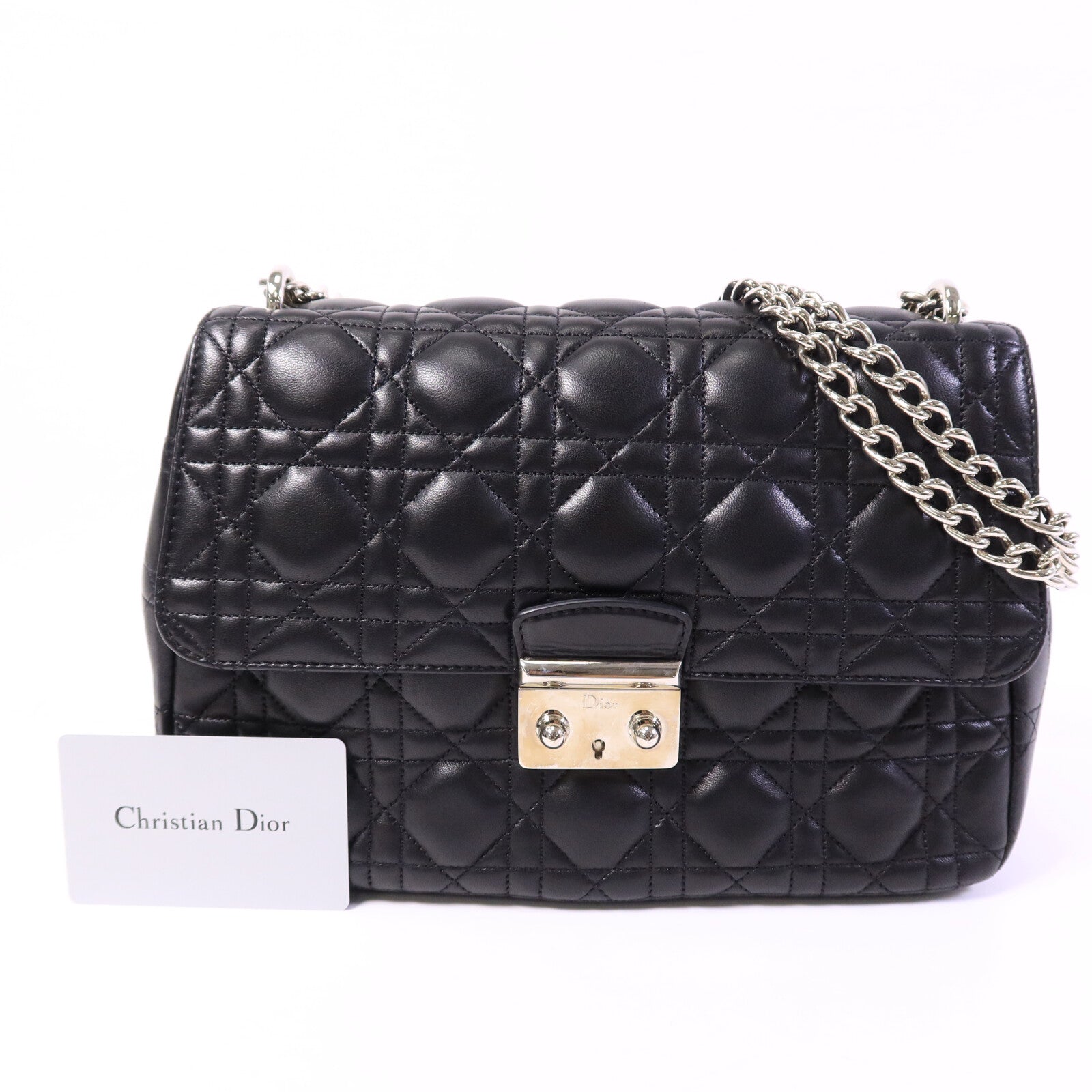 Dior 羊皮皮革Miss Dior鏈帶肩背袋