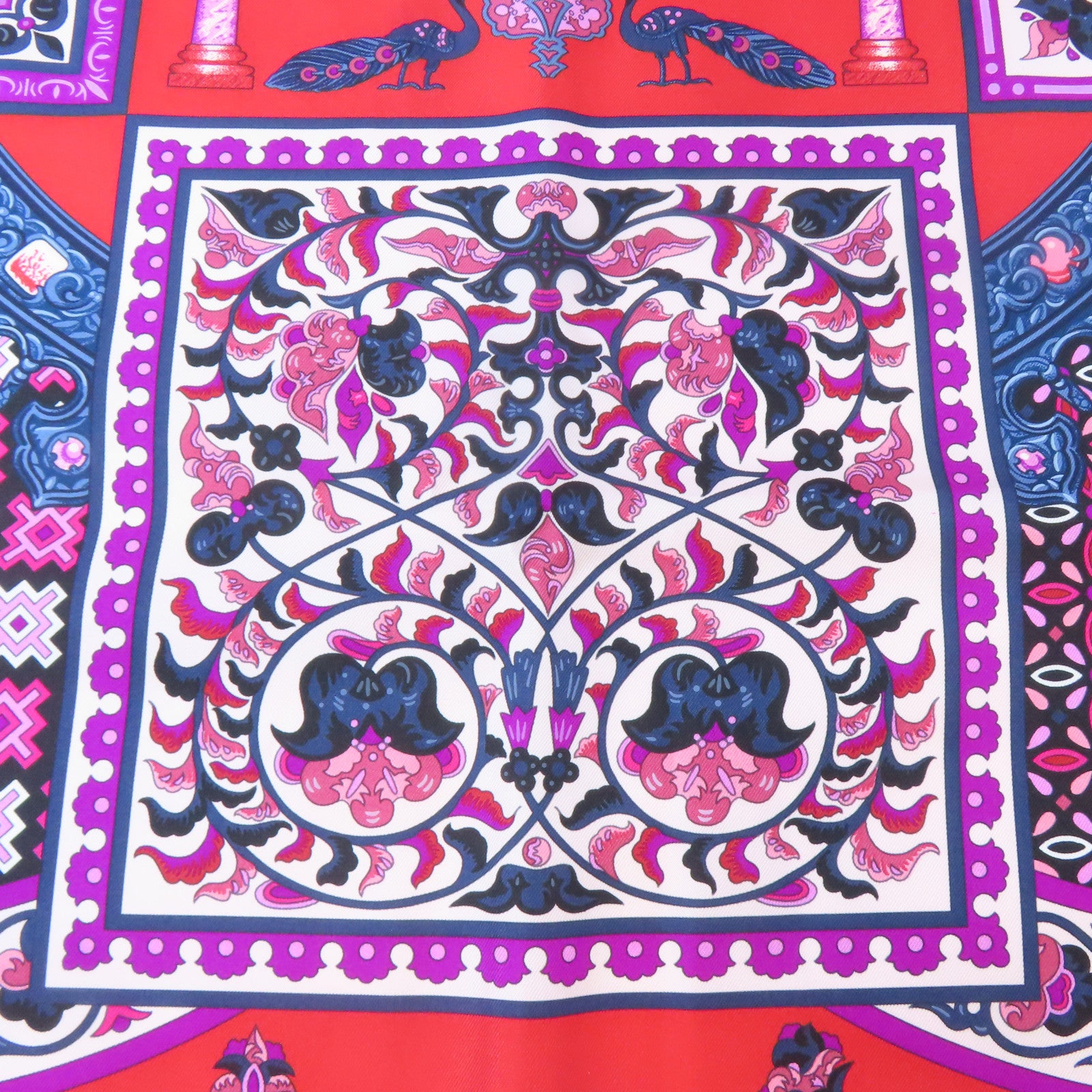 HERMES 絲質Scarf絲巾紅色/多色