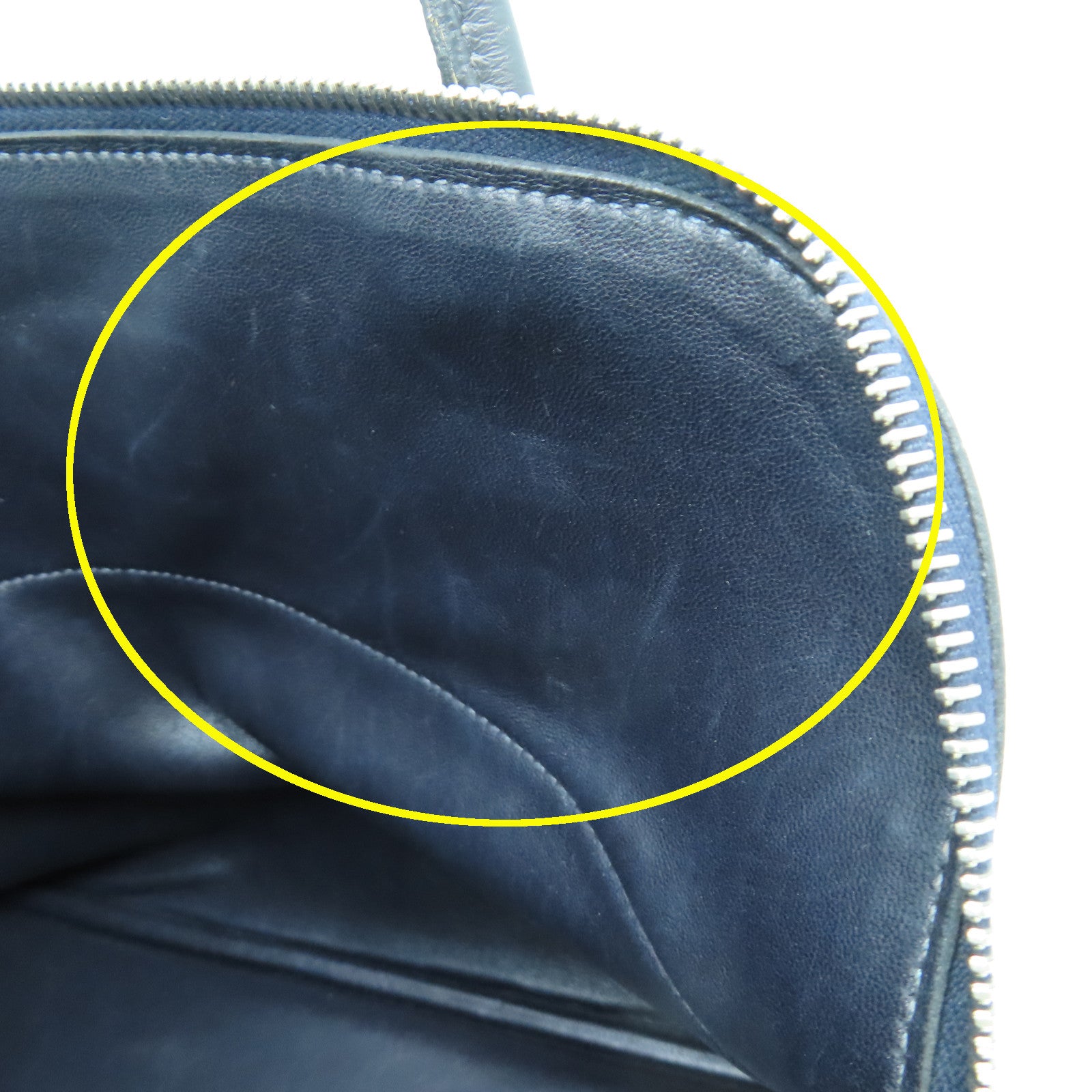 HERMES Clemence皮革Bolide 31銀扣手挽肩背兩用袋Blue indigo