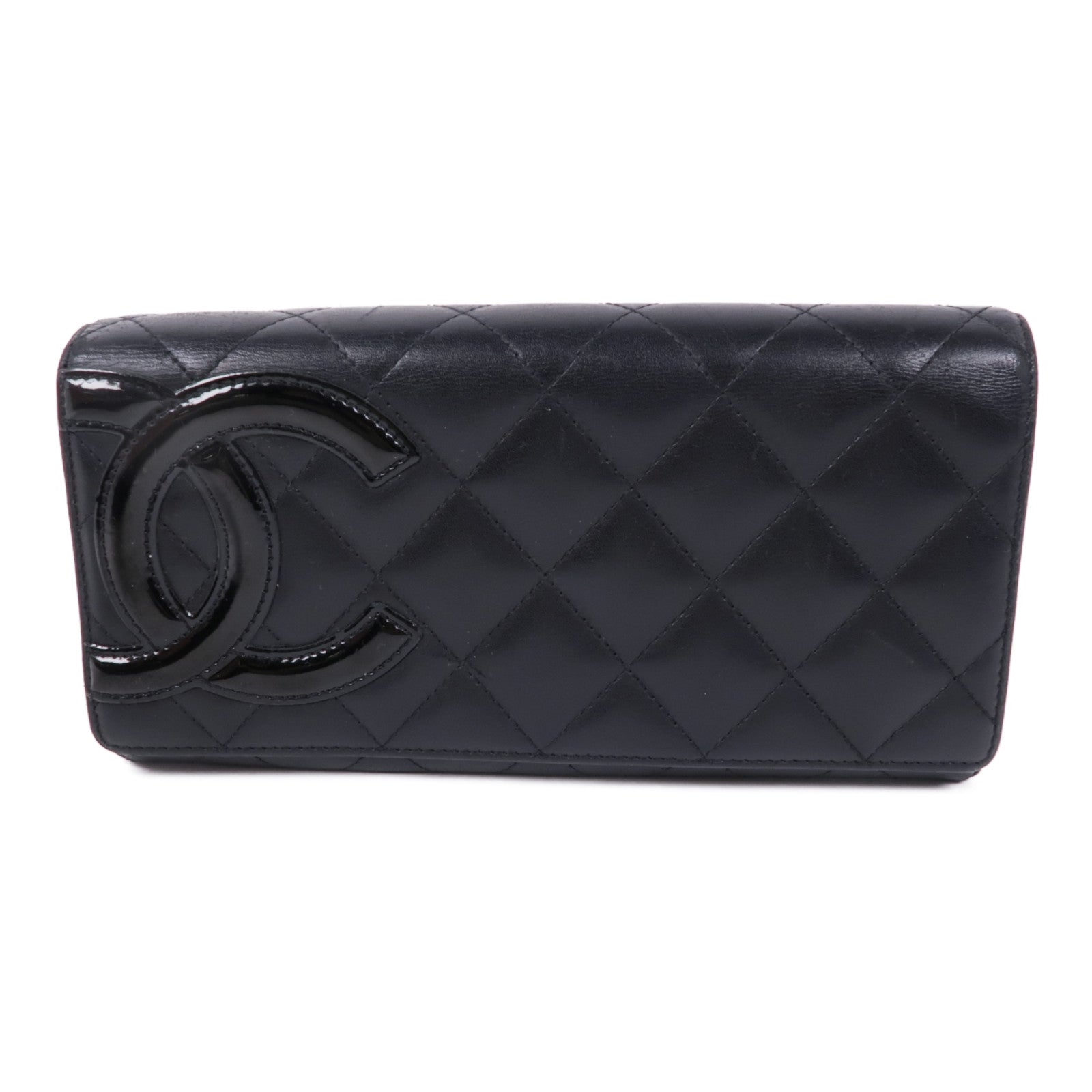 CHANEL 牛皮皮革Cambon Long Wallet銀扣長錢包