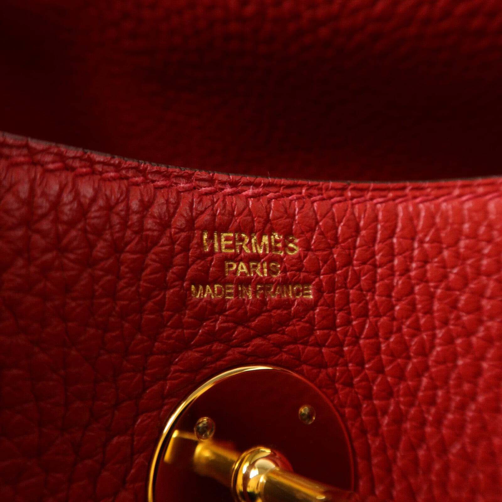 HERMES Togo皮革Lindy 26肩背袋Rouge Casaque
