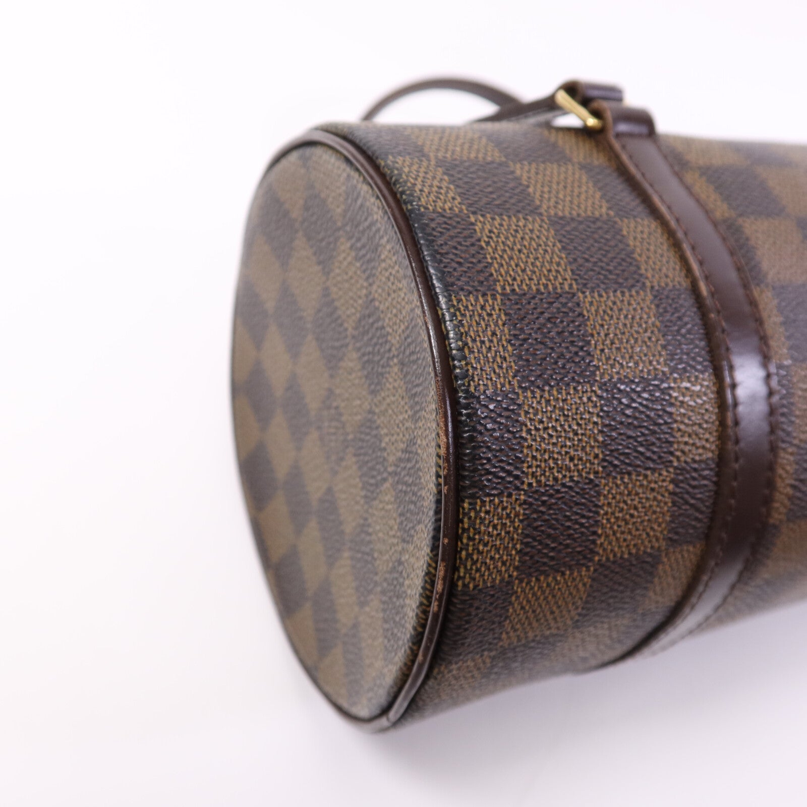 LOUIS VUITTON Damier Papillon PM金扣手挽袋