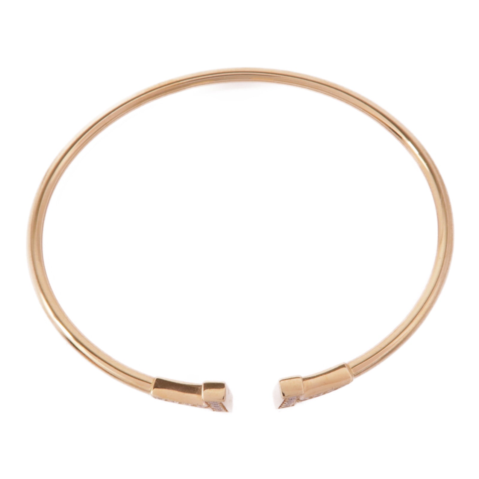 TIFFANY＆CO 18K玫瑰金Diamond T Wire Bracelet鑽石手鐲
