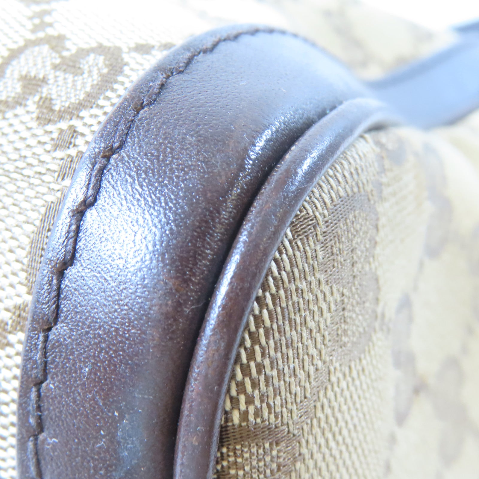 GUCCI 帆布Crossbody Bag金扣手挽肩背兩用袋啡色