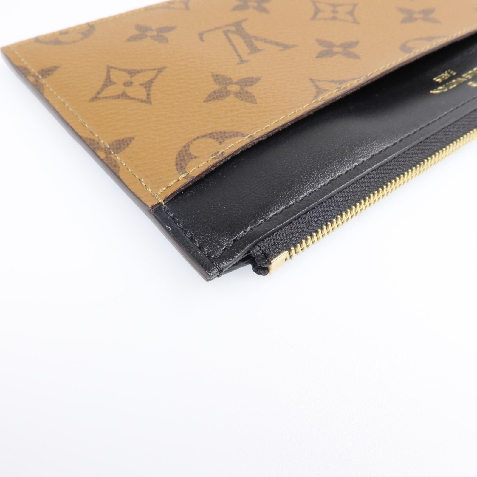 LOUIS VUITTON Monogram Reverse Slim Purse金扣長錢包