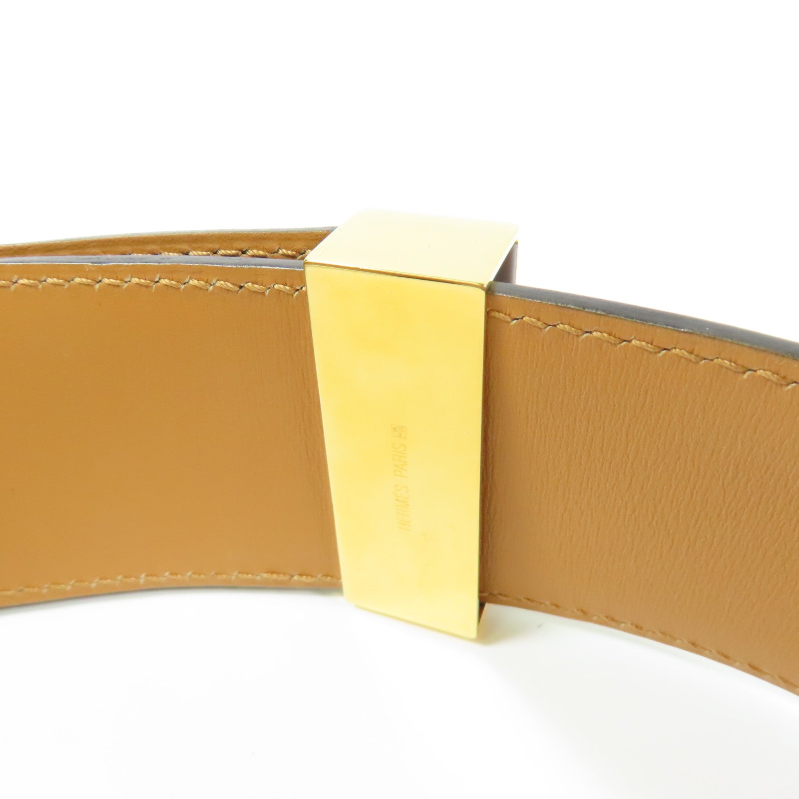 HERMES 牛皮皮革Belt金扣皮帶
