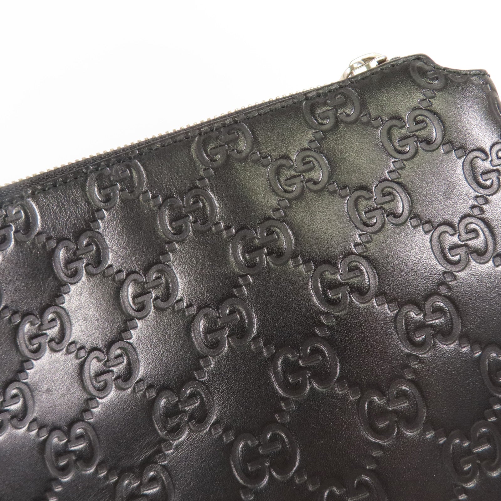 GUCCI GG SHW Shoulder Bag Calfskin Leather 406408 Black