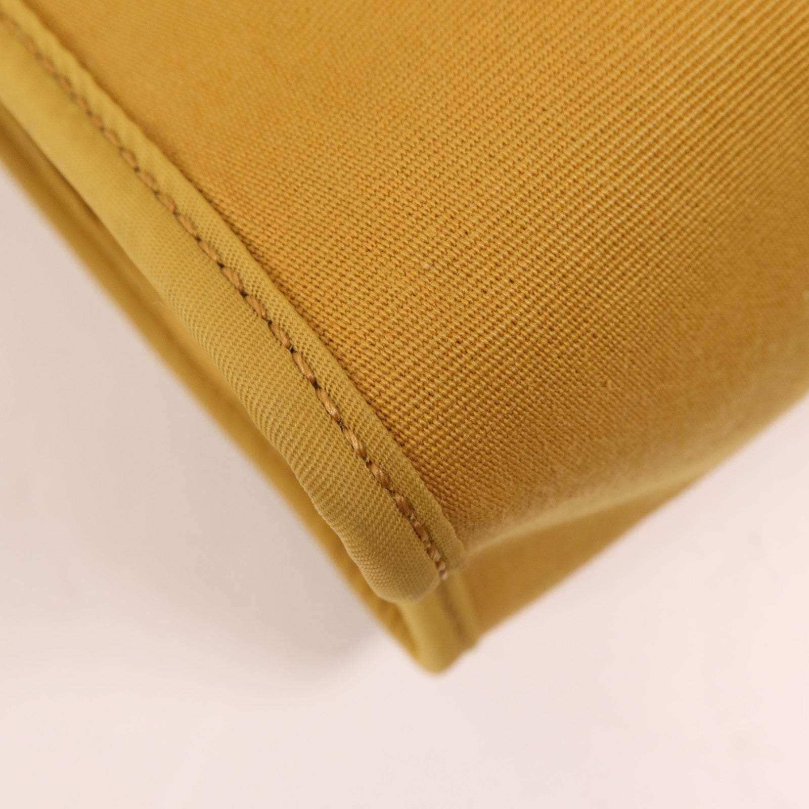 HERMES 帆布/皮革Herbag PM銀扣手挽肩背兩用袋Jaune Ambre