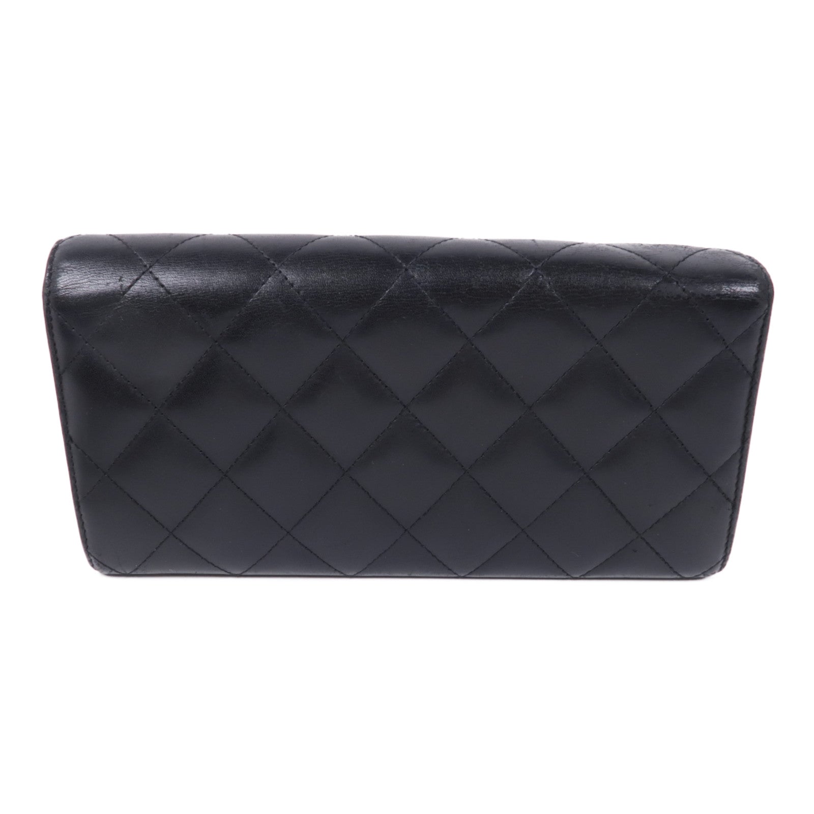 CHANEL 【激減優惠】牛皮皮革Cambon Long Wallet銀扣長錢包