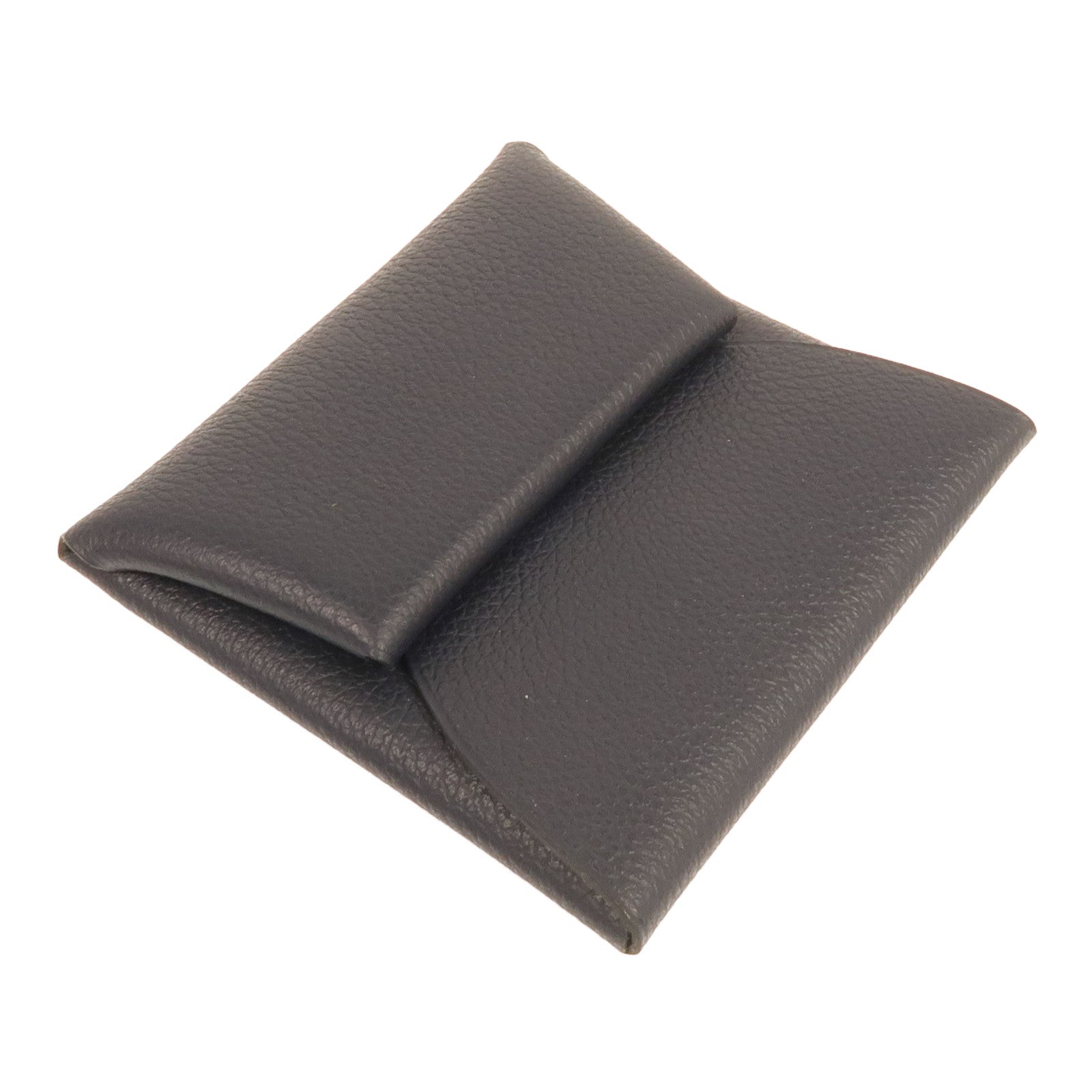 HERMES Evercolor皮革Bastia Change Purse銀扣零錢包Bleu Nuit