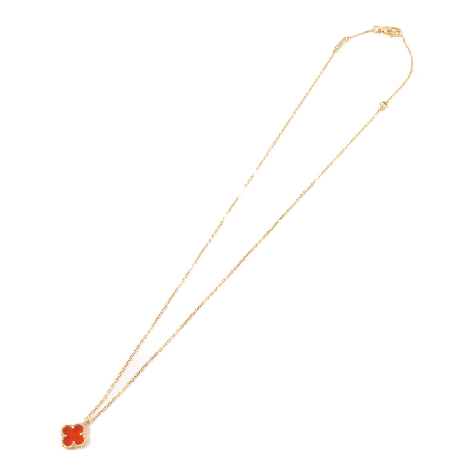 Van Cleef & Arpels 18K黃金Vintage Alhambra Necklace項鏈金色/紅色