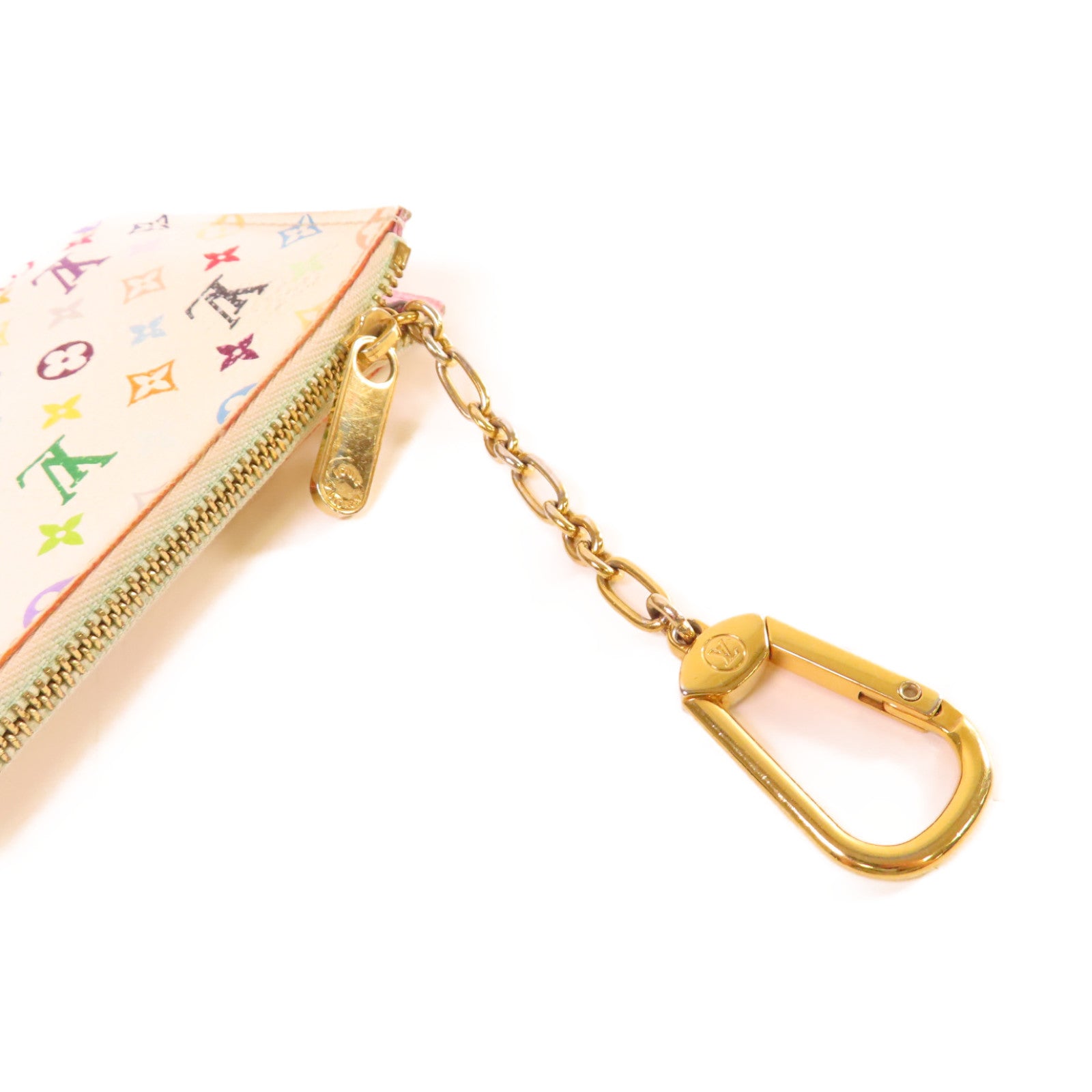 LOUIS VUITTON 【激減優惠】Monogram Multicolore Pochette Cles Key Pouch金扣零錢鑰匙包白色/彩色