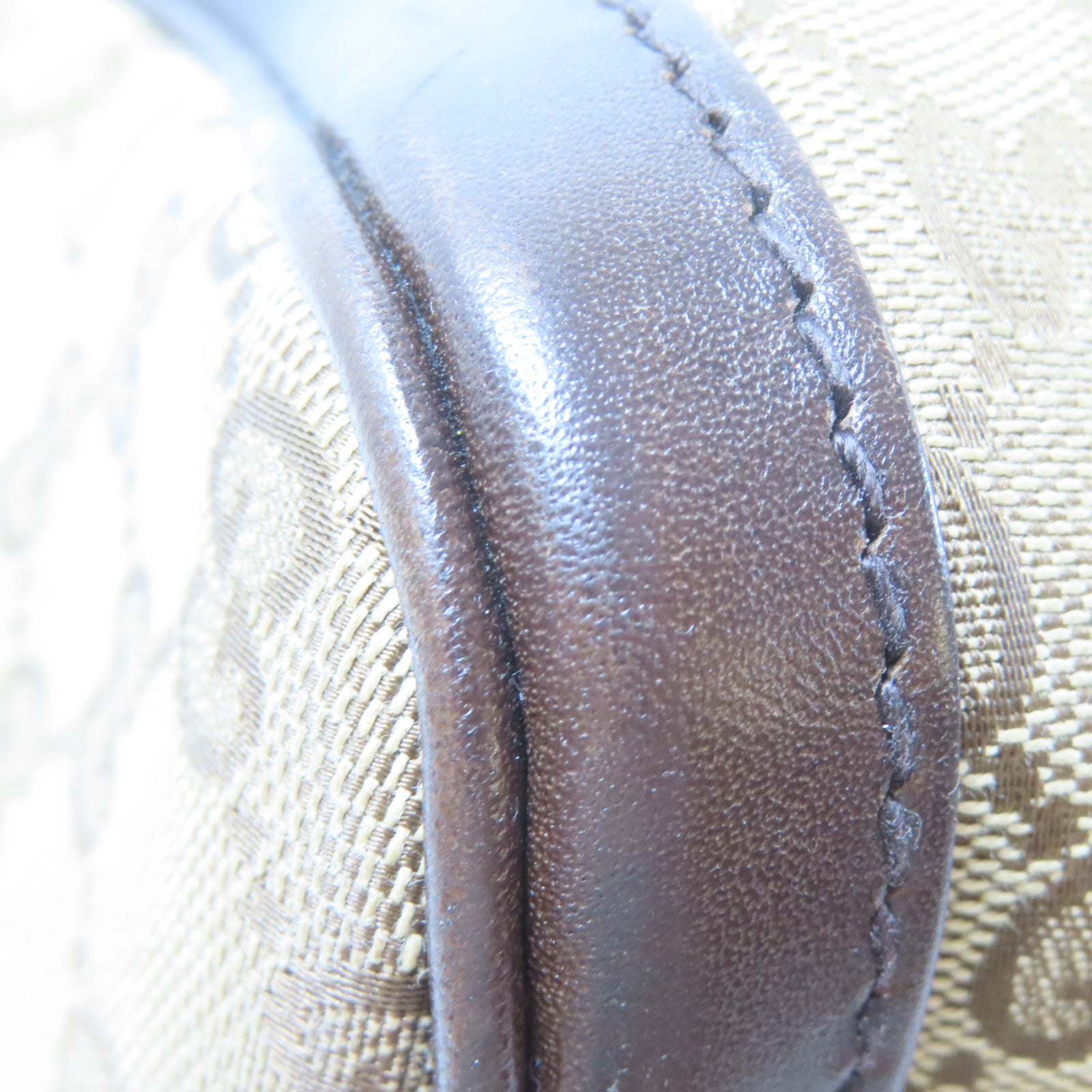 GUCCI 帆布Crossbody Bag金扣手挽肩背兩用袋啡色