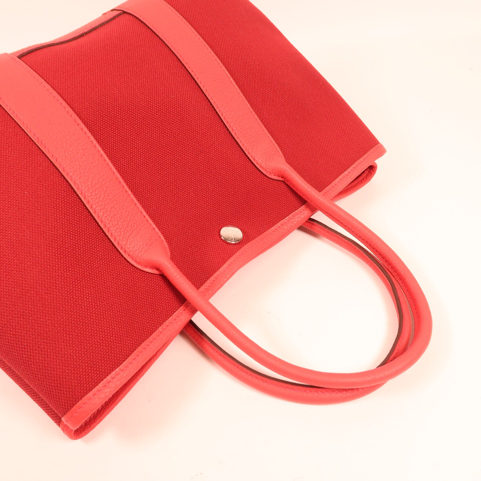 HERMES PHW Garden Party TPM Tote Bag Canvas Bougainvillea