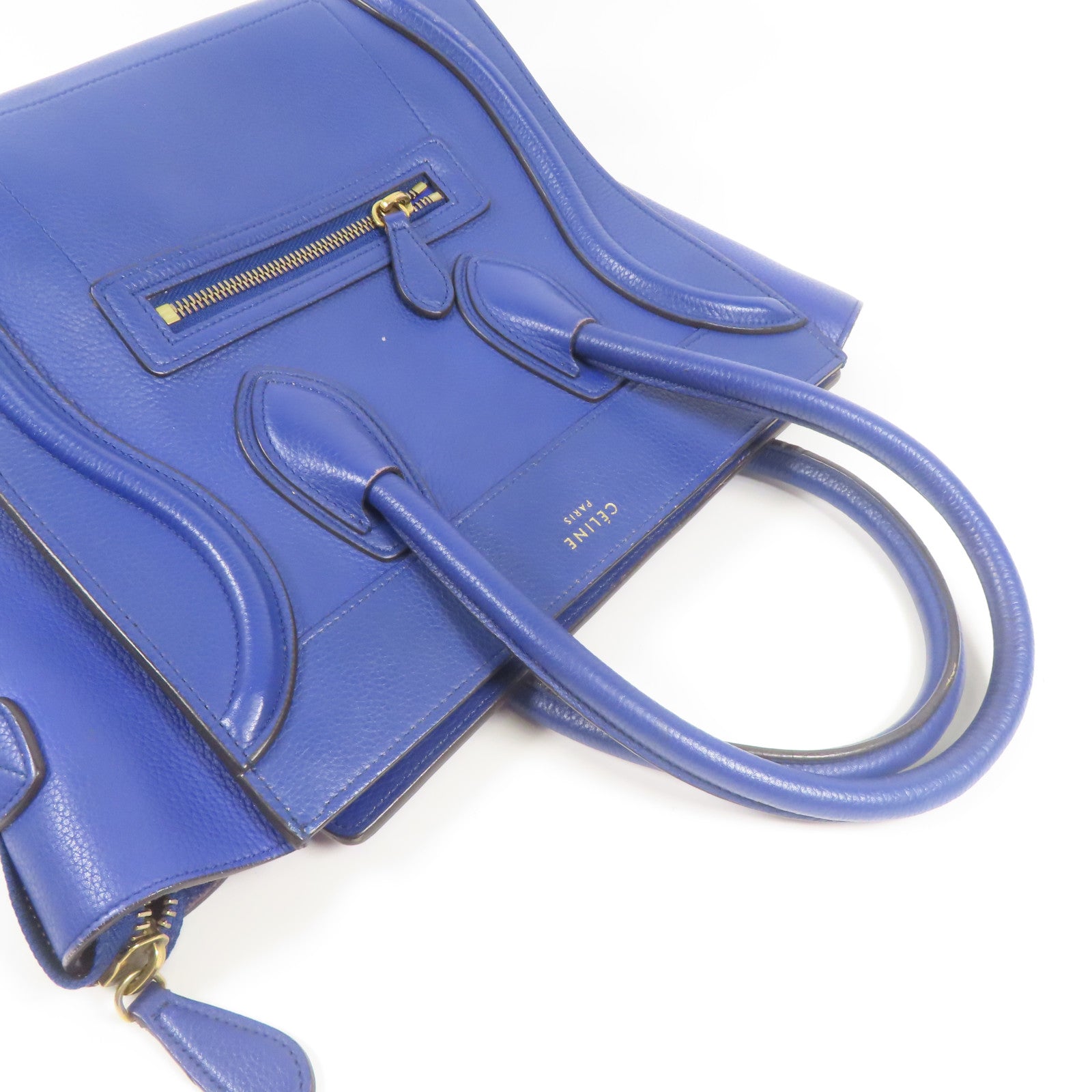 CELINE 牛皮皮革Micro Luggage金扣肩背袋