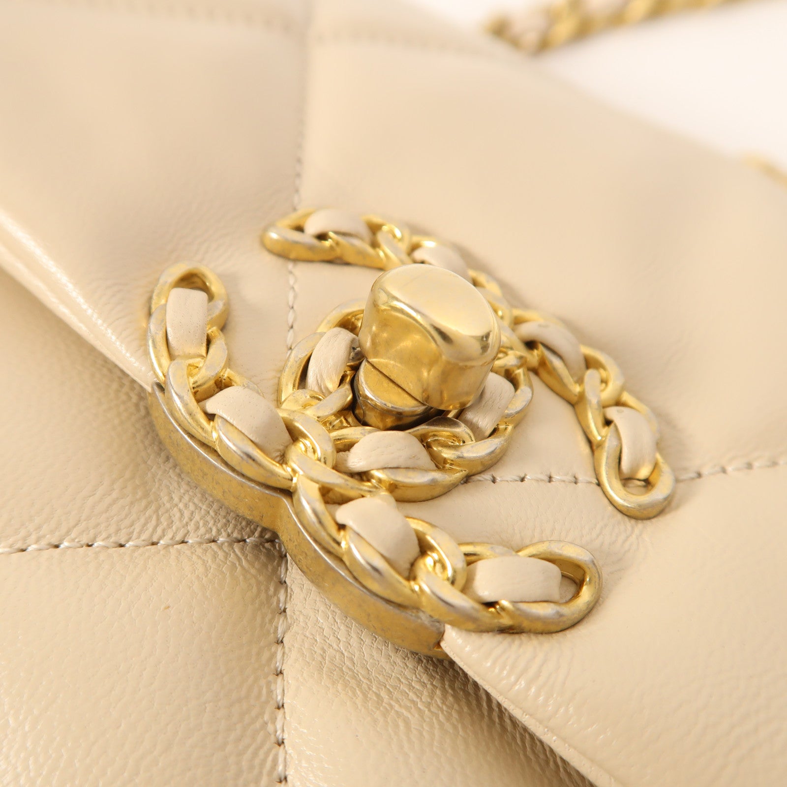 CHANEL 羊皮皮革C19 Small手挽肩背兩用袋