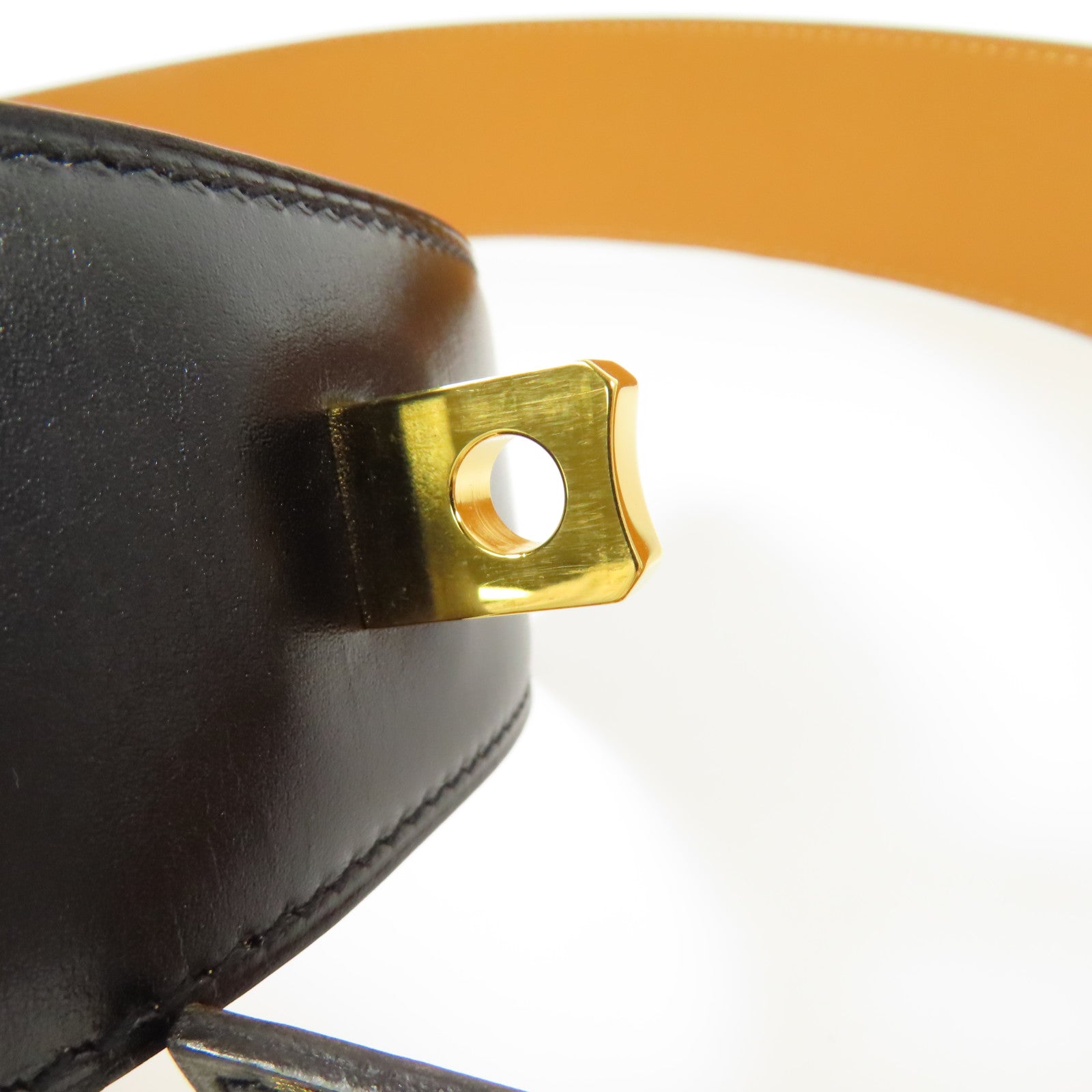 HERMES 牛皮皮革Belt金扣皮帶