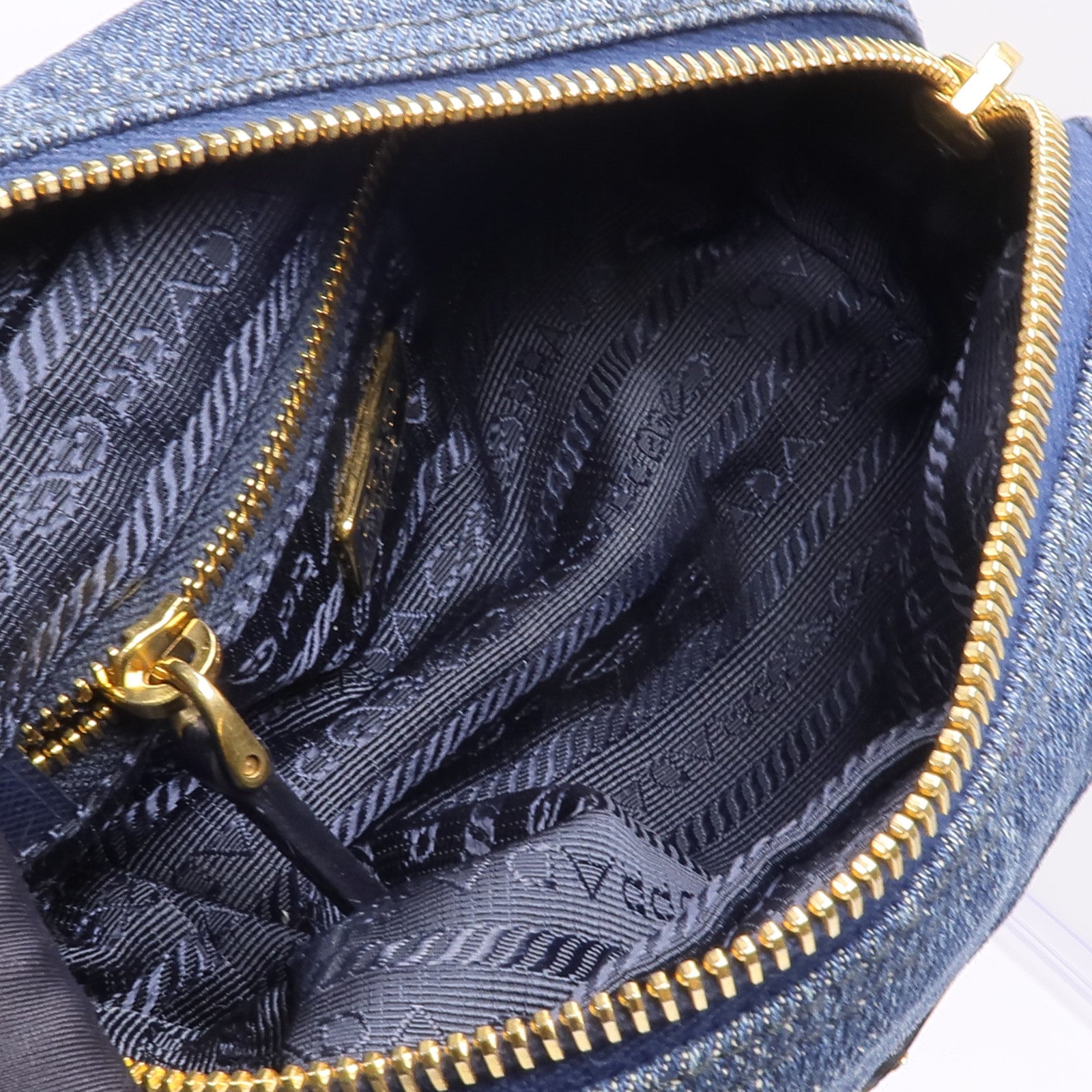 PRADA 牛仔布Vintage Denim Pouch手拿包