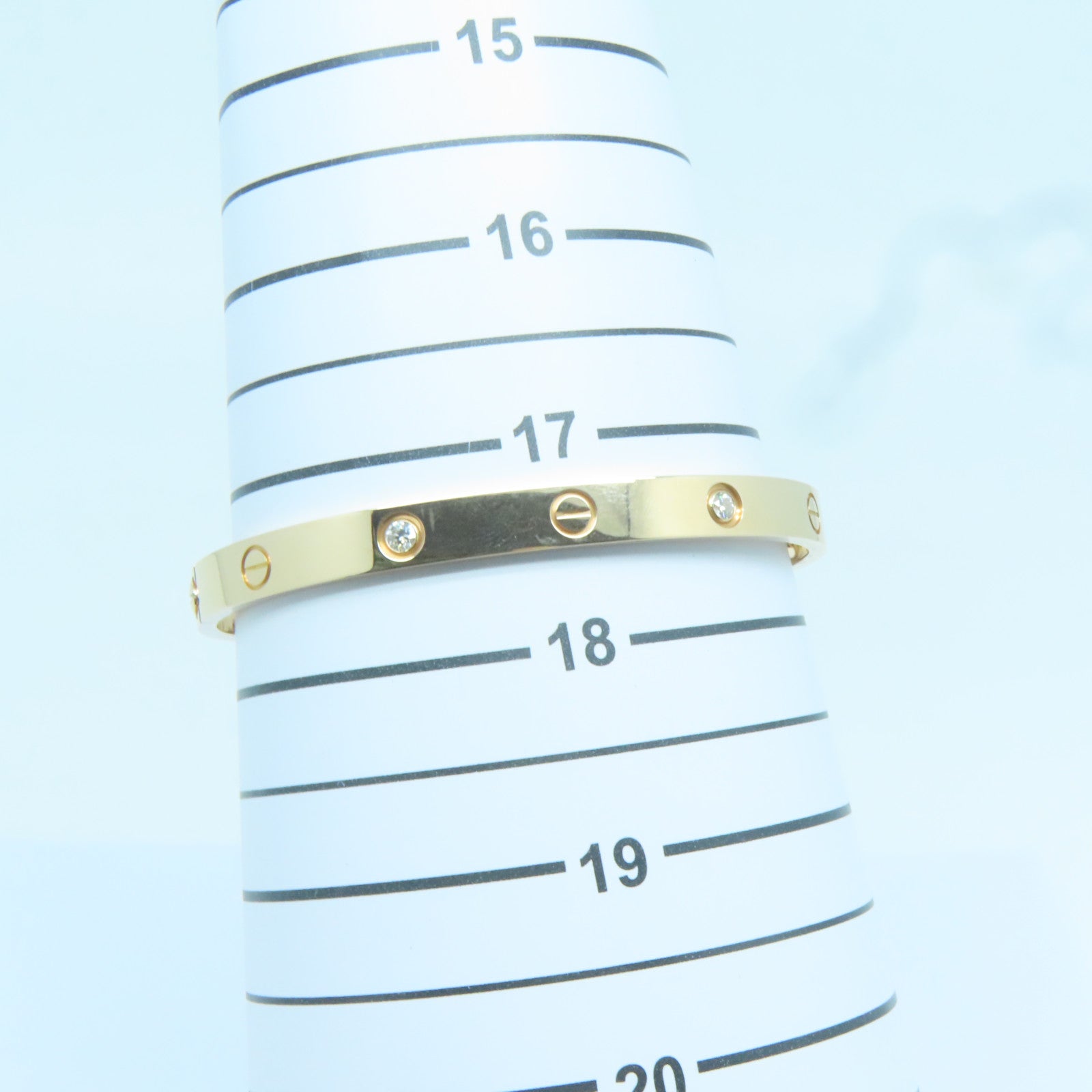 CARTIER 18K玫瑰金4 Diamonds Love Blaceret鑽石手鐲Cartier#19