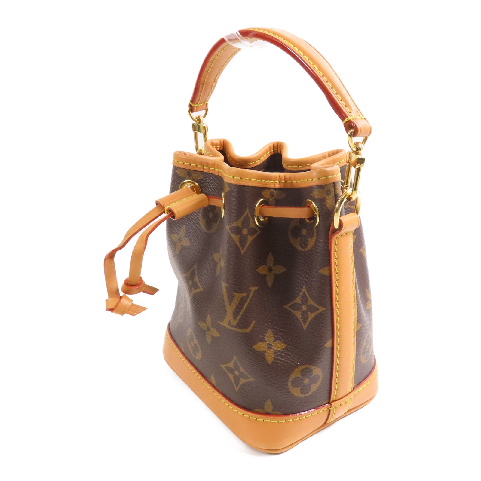 LOUIS VUITTON LV GHW Nano Noe 2way Handbag M81266 Monogram Brown
