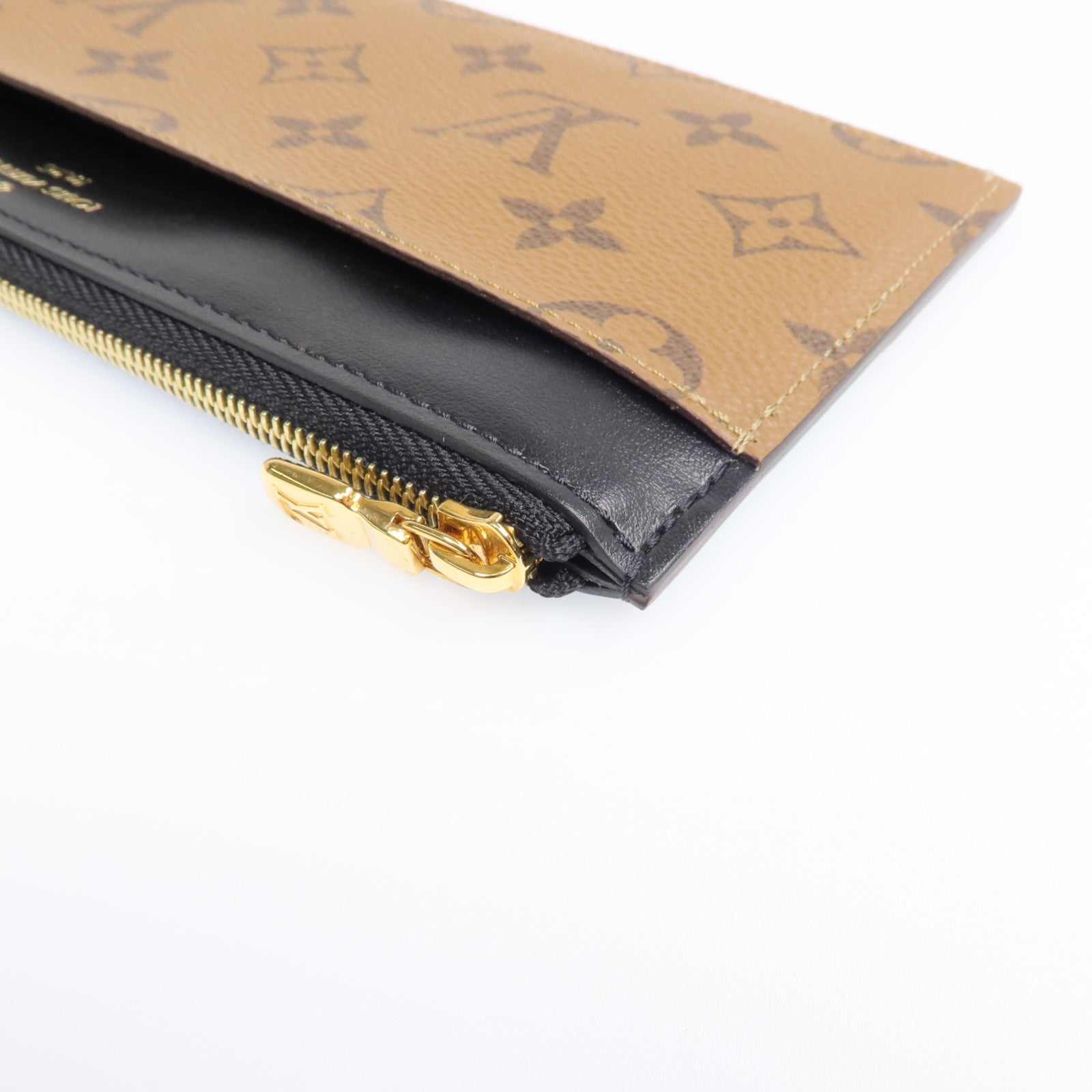 LOUIS VUITTON Monogram Reverse Slim Purse金扣長錢包