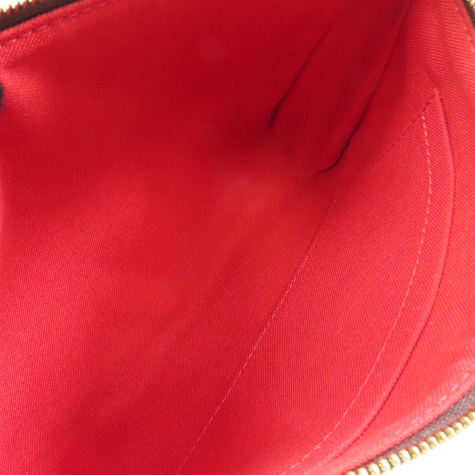 LOUIS VUITTON Damier Pochette Accessories金扣手挽袋啡色