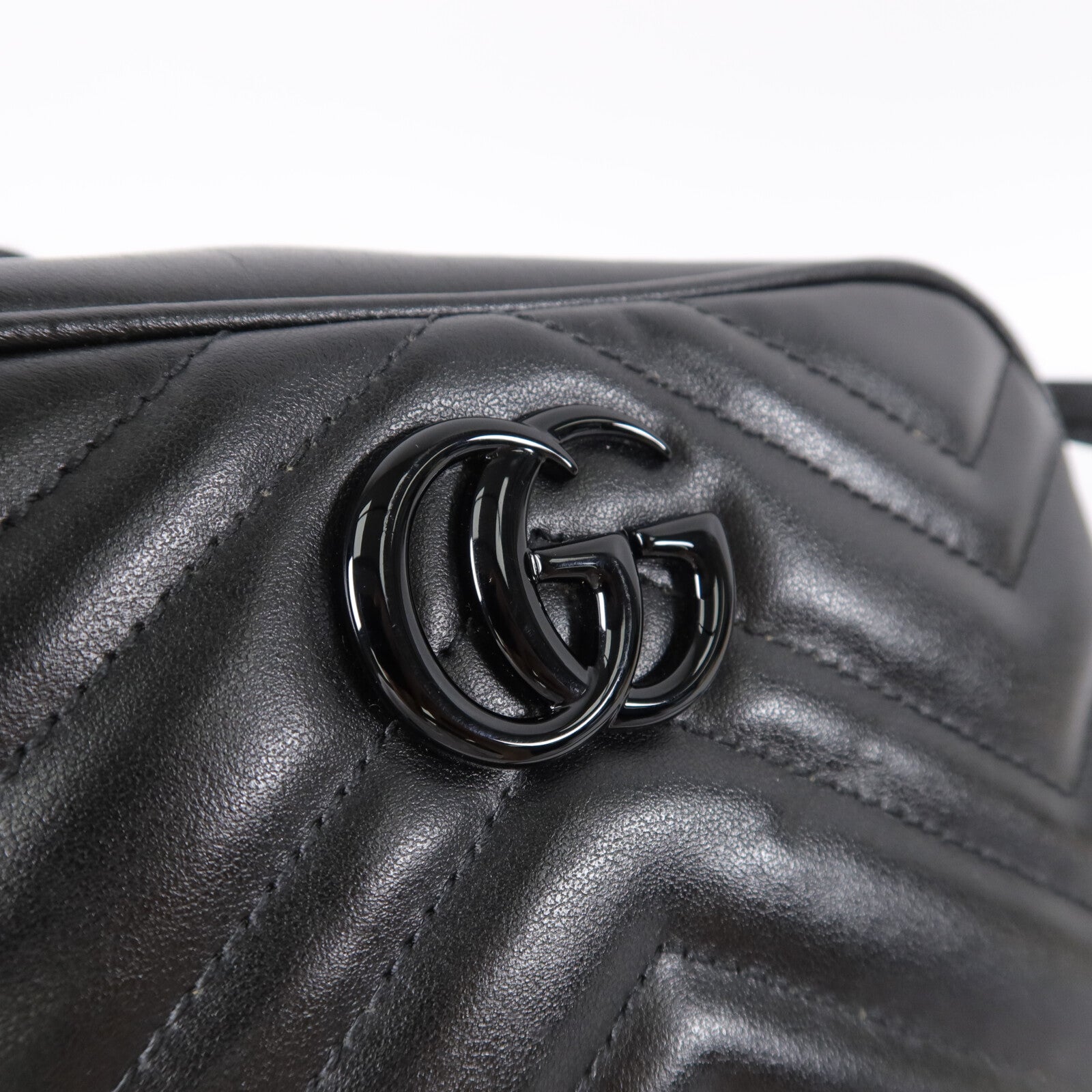 GUCCI 牛皮皮革GG Marmont鏈帶肩背袋