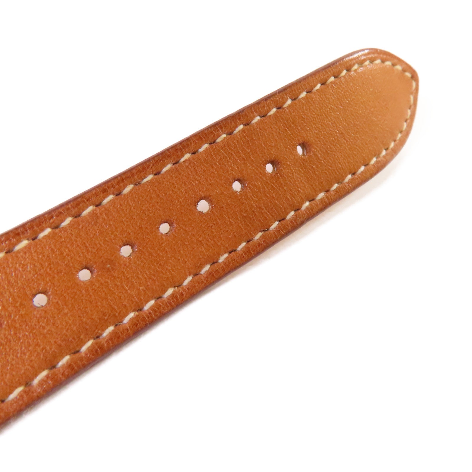 HERMES 【激減優惠】牛皮皮革Apple Watch Band Double Tour for Series 7 38mm Case銀扣手錶帶啡色
