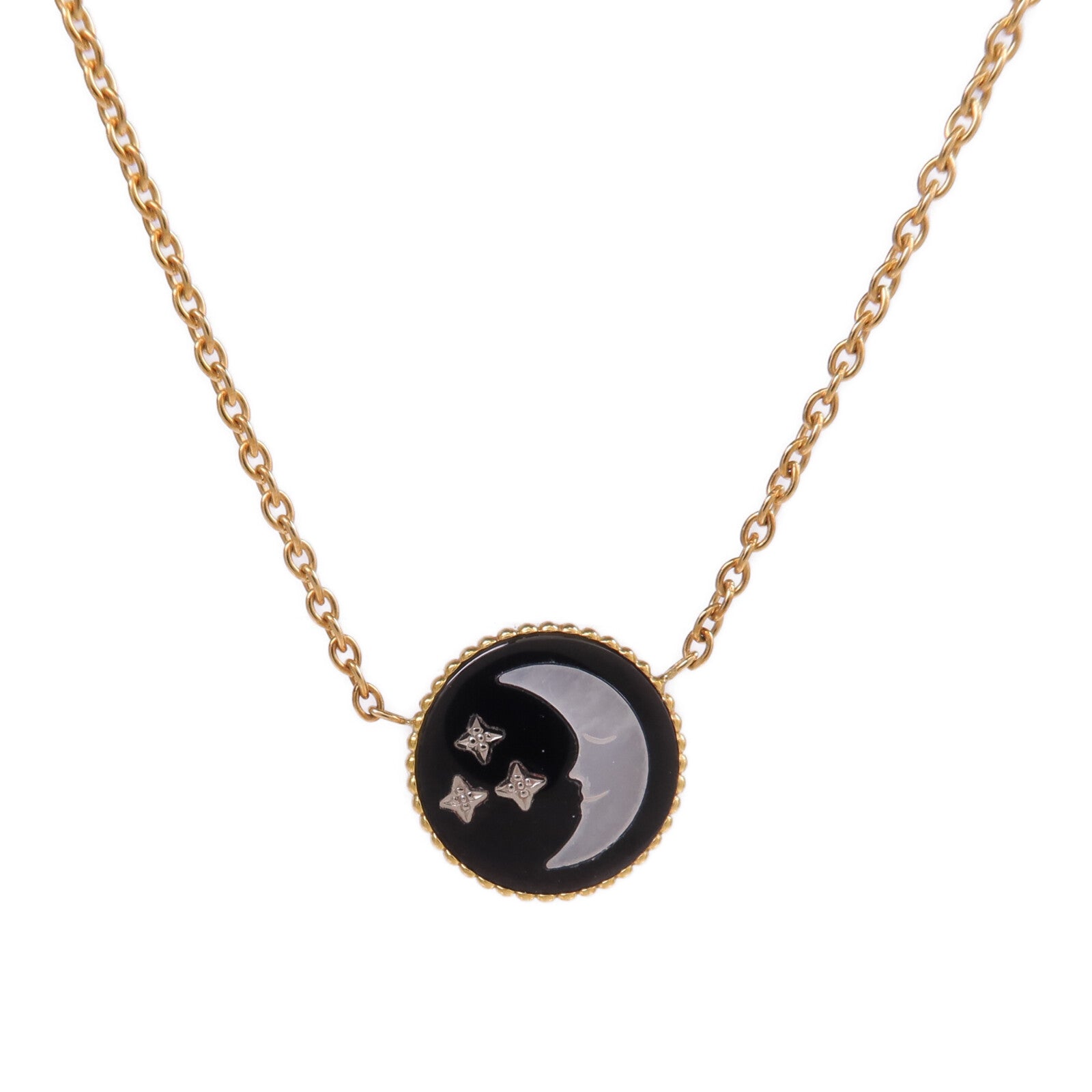 Dior 18K黃金/白金Rose Celeste Necklace鑽石/珍珠母貝項鍊