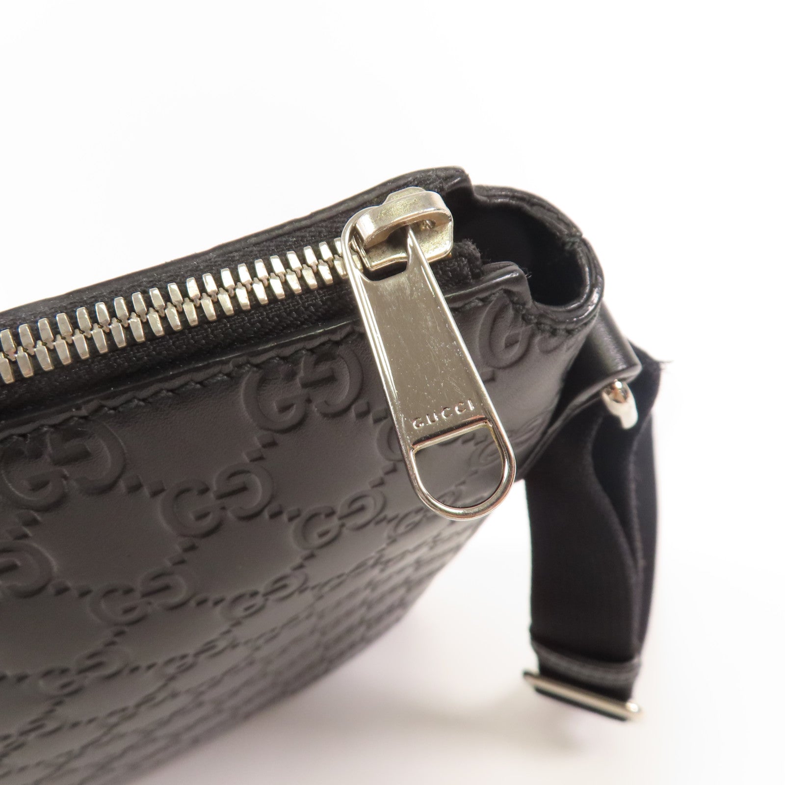 GUCCI GG SHW Shoulder Bag Calfskin Leather 406408 Black