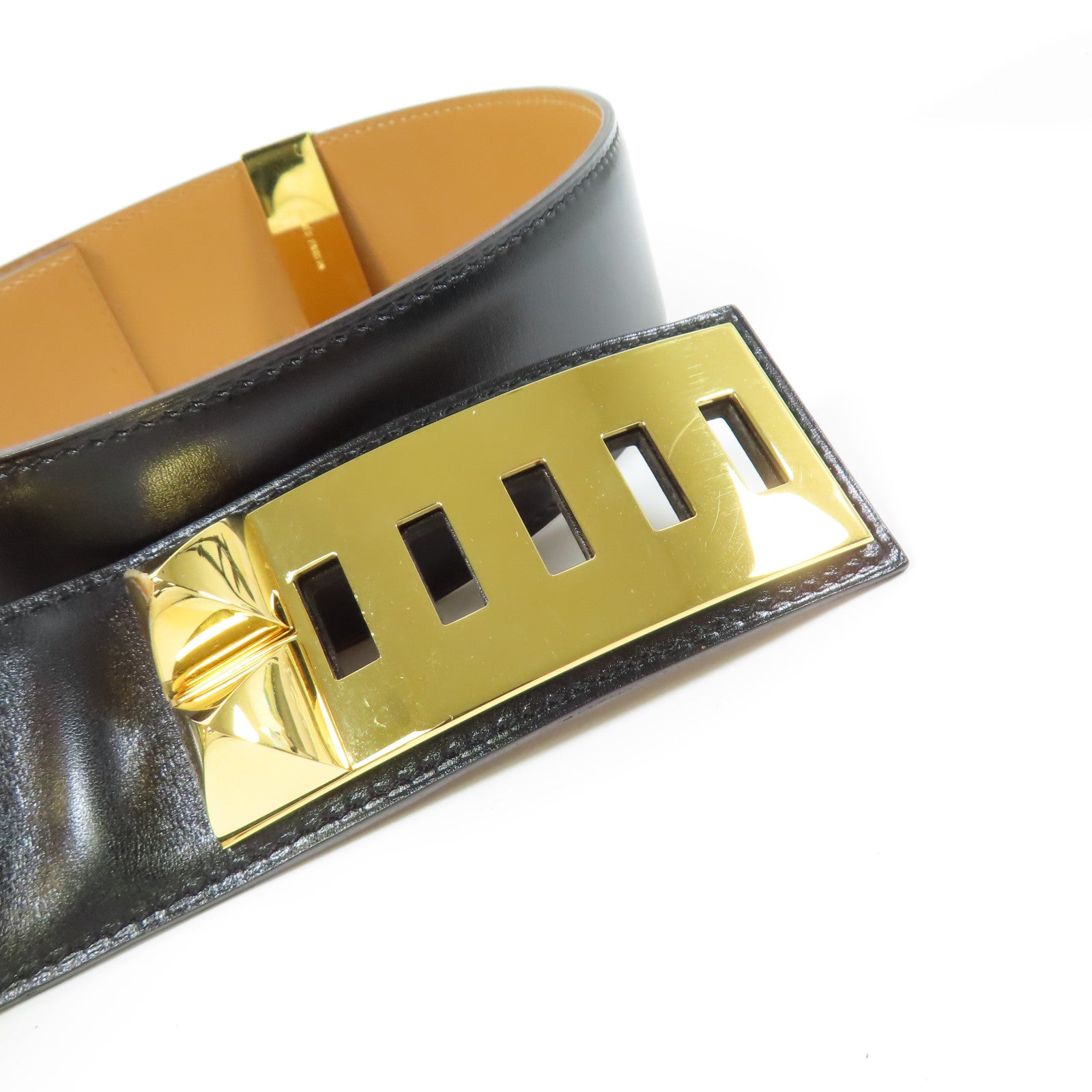 HERMES 牛皮皮革Belt金扣皮帶