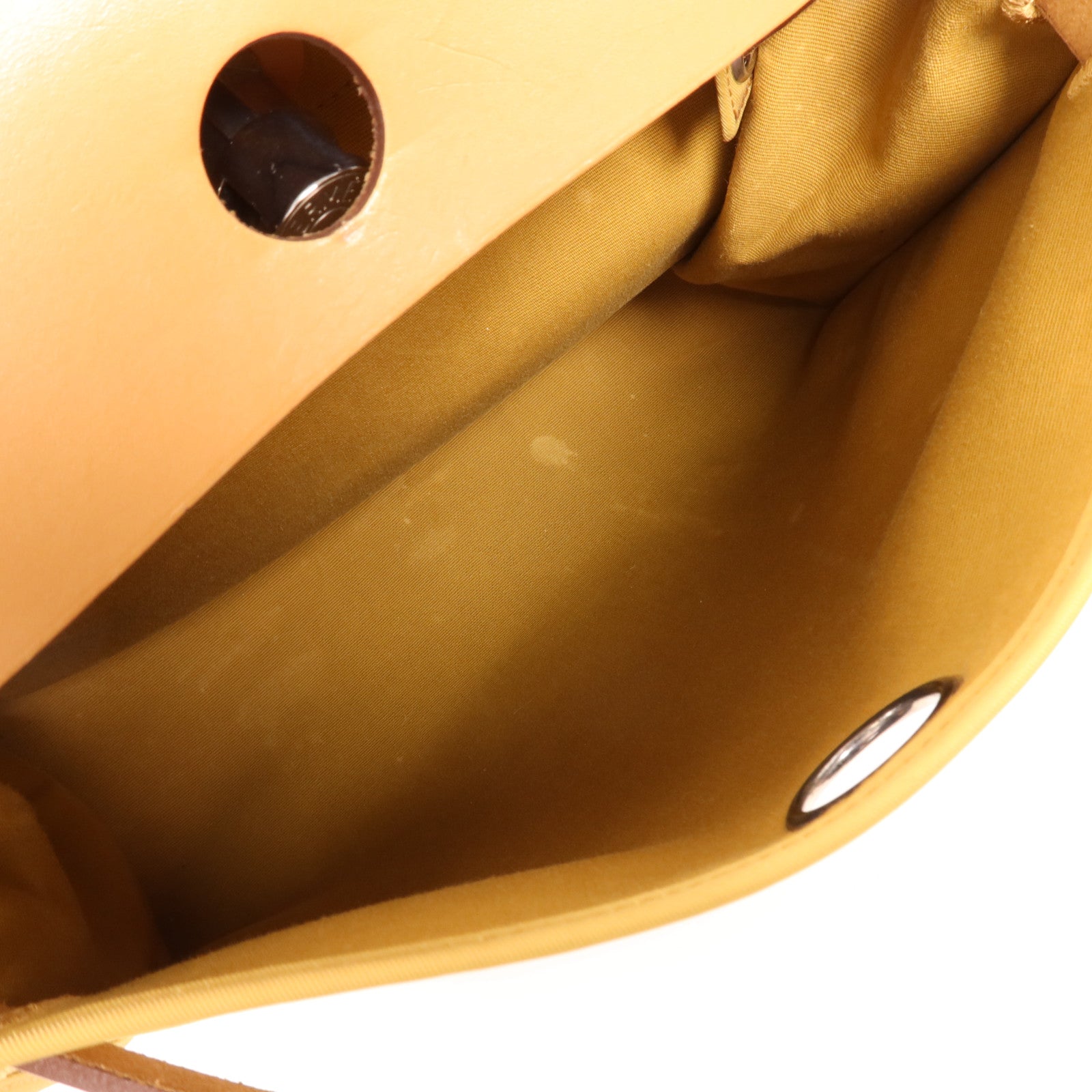 HERMES 帆布/皮革Herbag PM銀扣手挽肩背兩用袋Jaune Ambre
